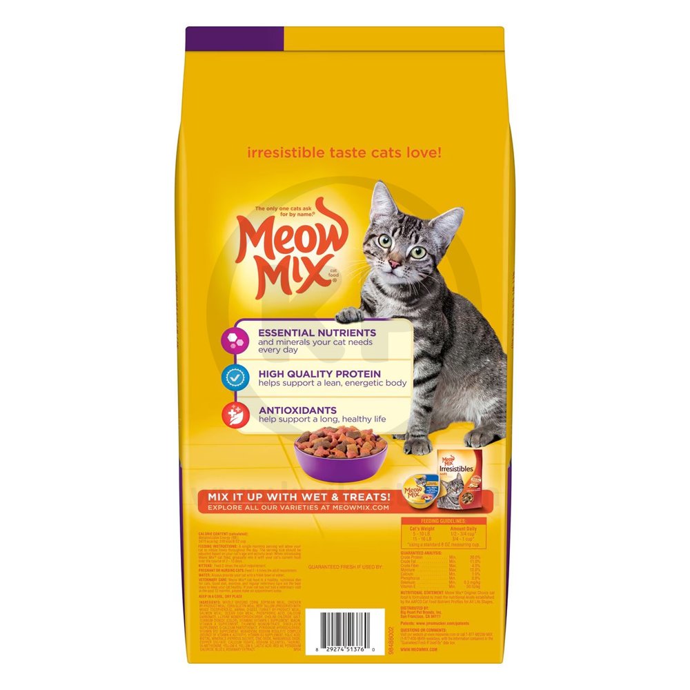 Meow Mix Original Choice Dry Cat Food Chicken, Turkey, Salmon & Ocean Fish 6.3-lb