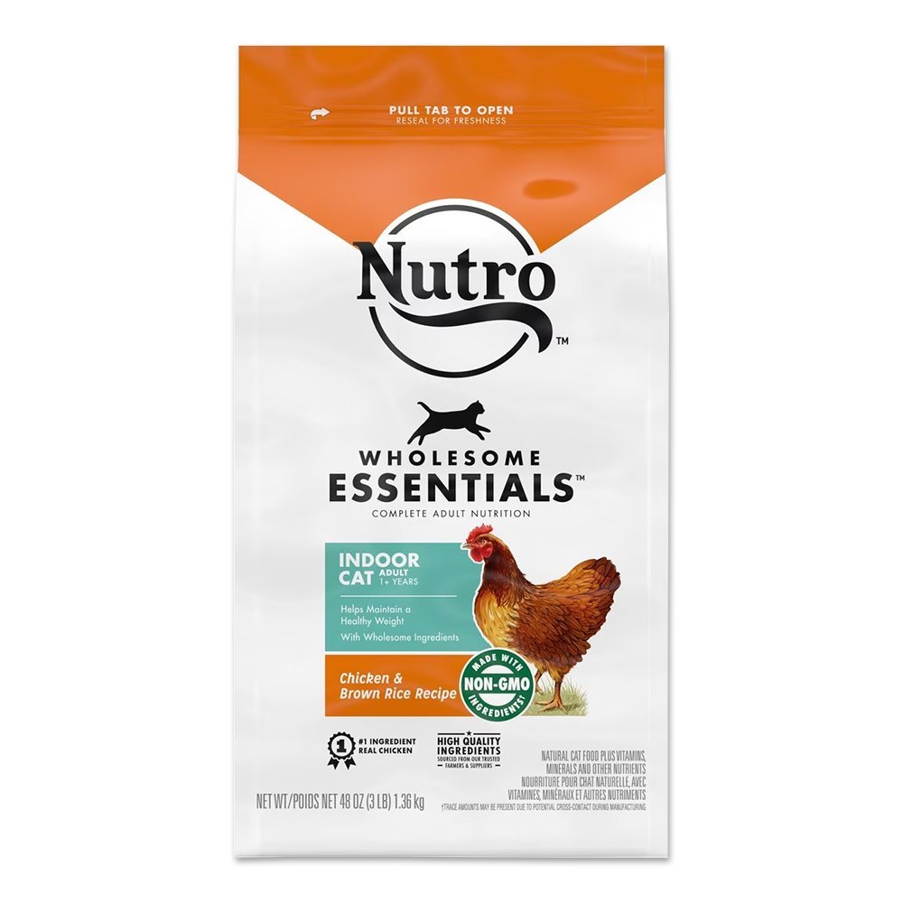 Nutro Wholesome Essentials Chicken & Brown Rice Healthy Weight Indoor Adult Dry Cat Food 3-lb