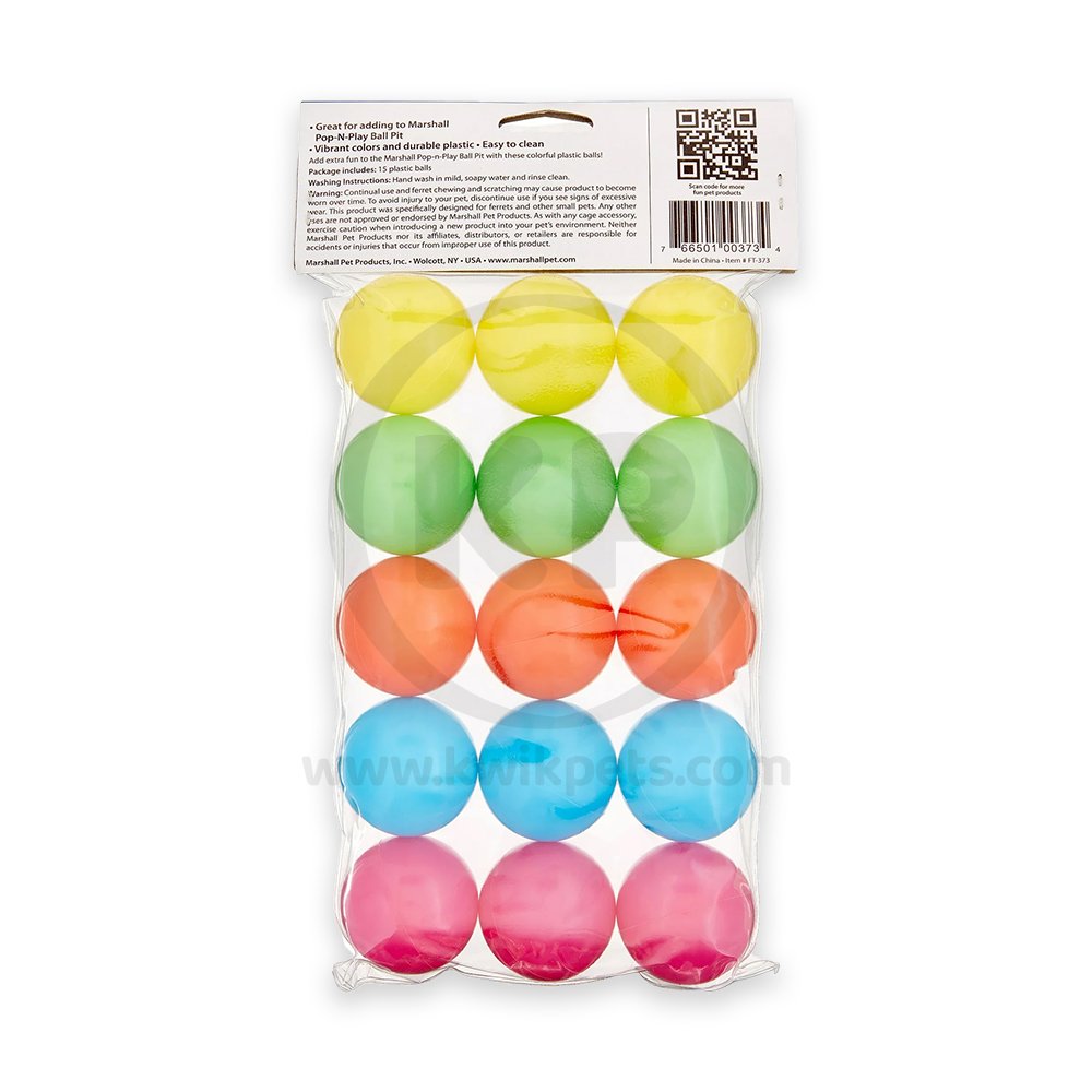 Marshall Pop-N-Play Ball Pack for Ferret 15 Count