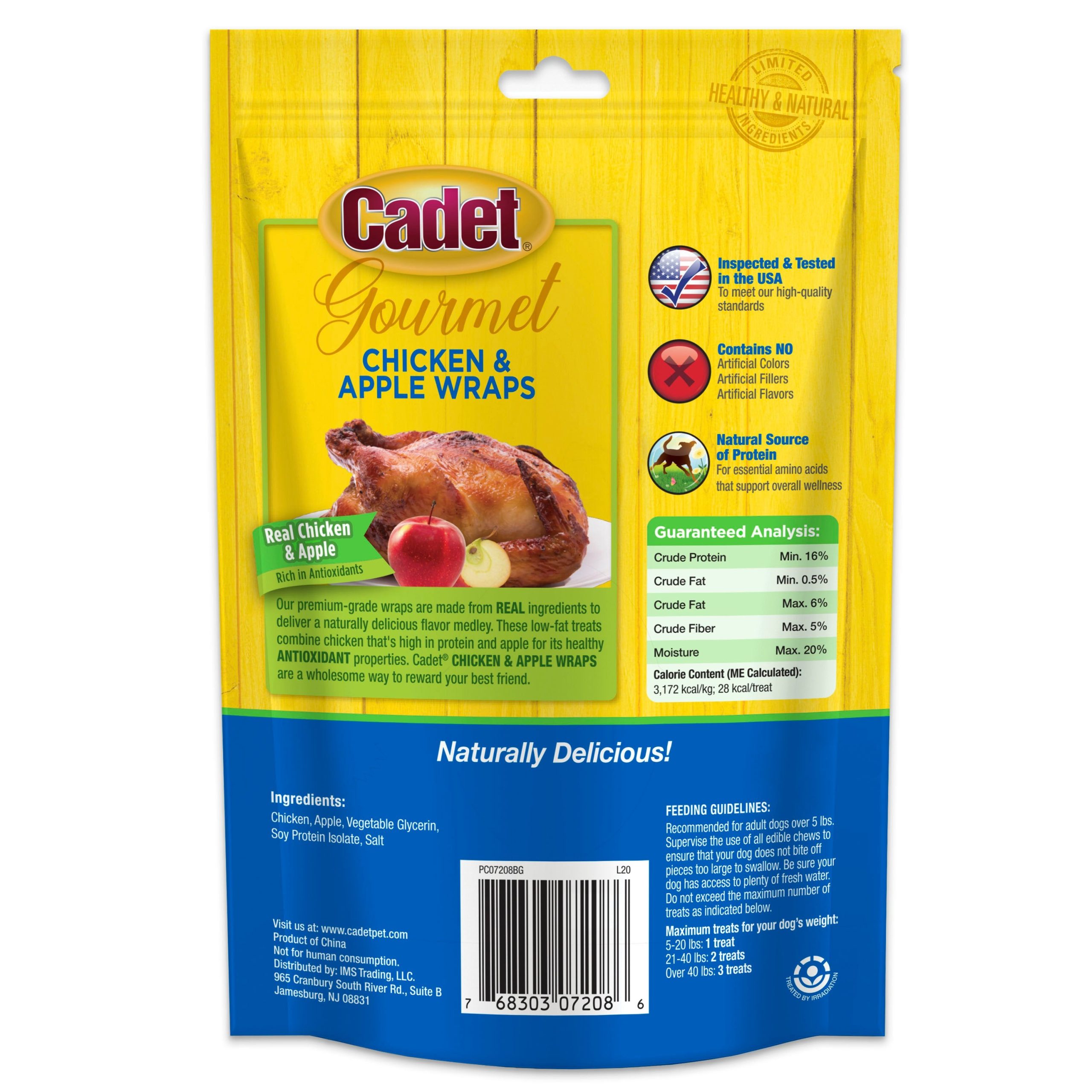 Cadet Gourmet Chicken & Apple Wrapped Dog Treats 3-oz