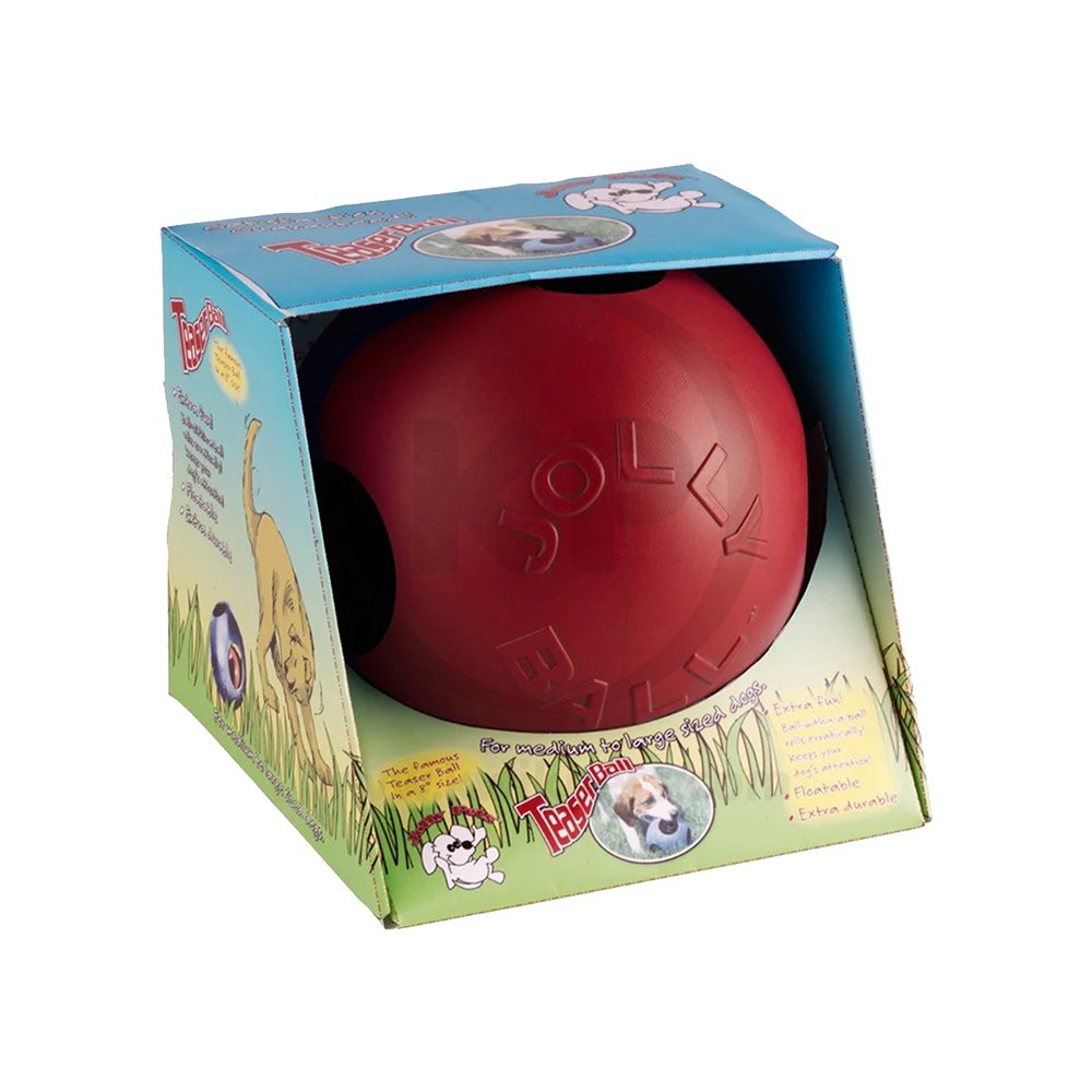 Jolly Pet Teaser Ball Dog Toy Red Large 8-in