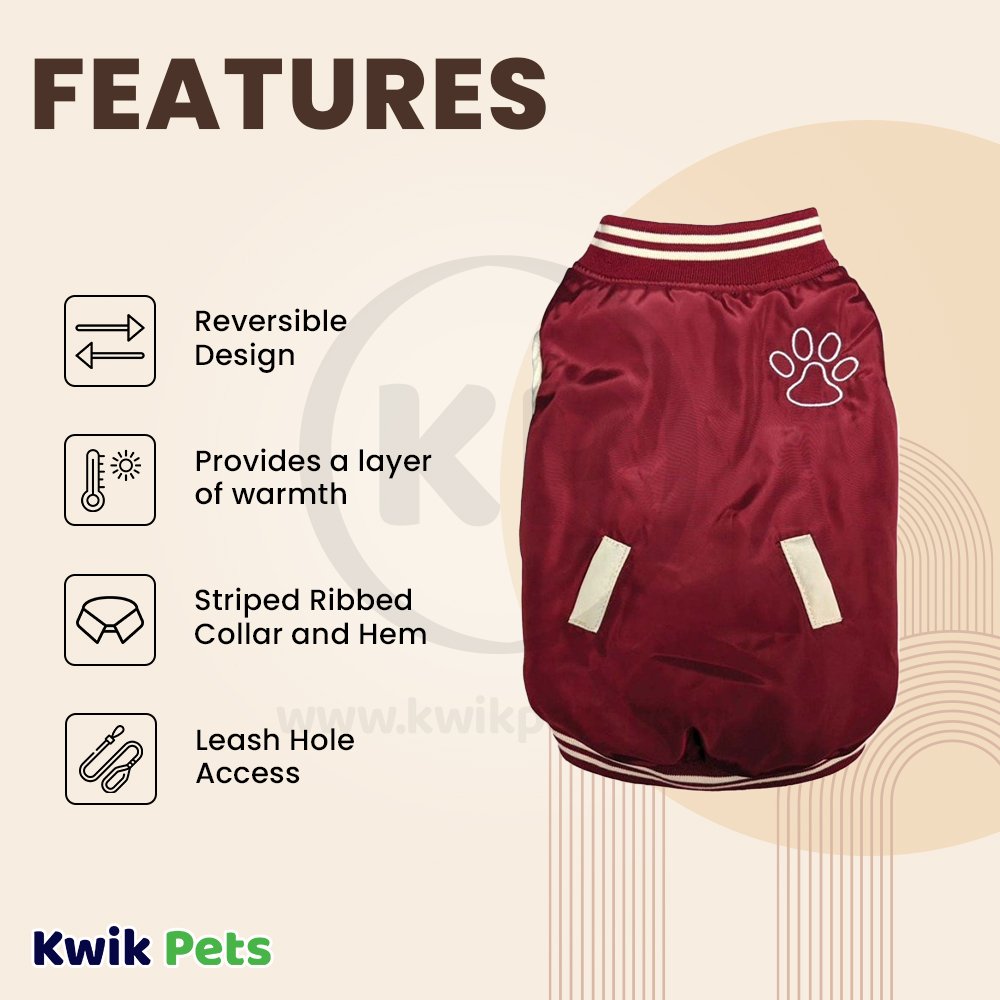 Fashion Pet Varsity Jacket Denim Cranberry, XXS