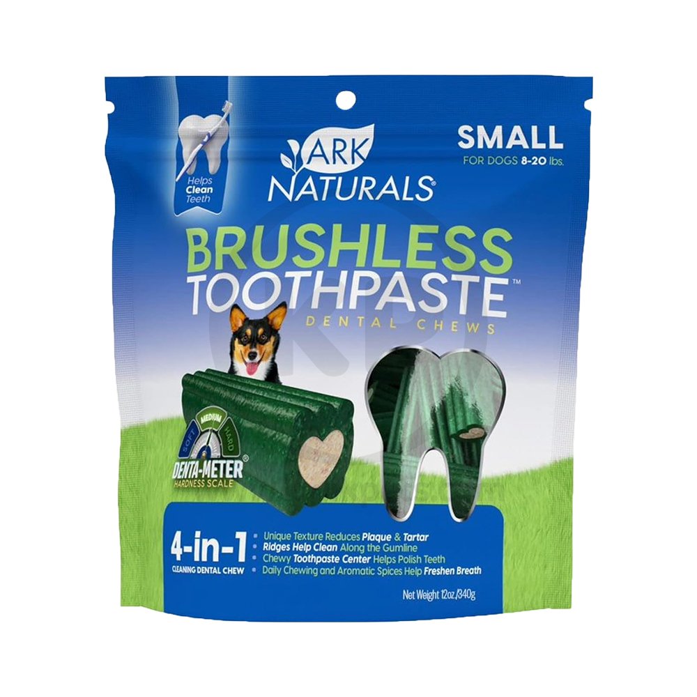 Ark Naturals Brushless Toothpaste Dog Dental Chews Small 12-oz