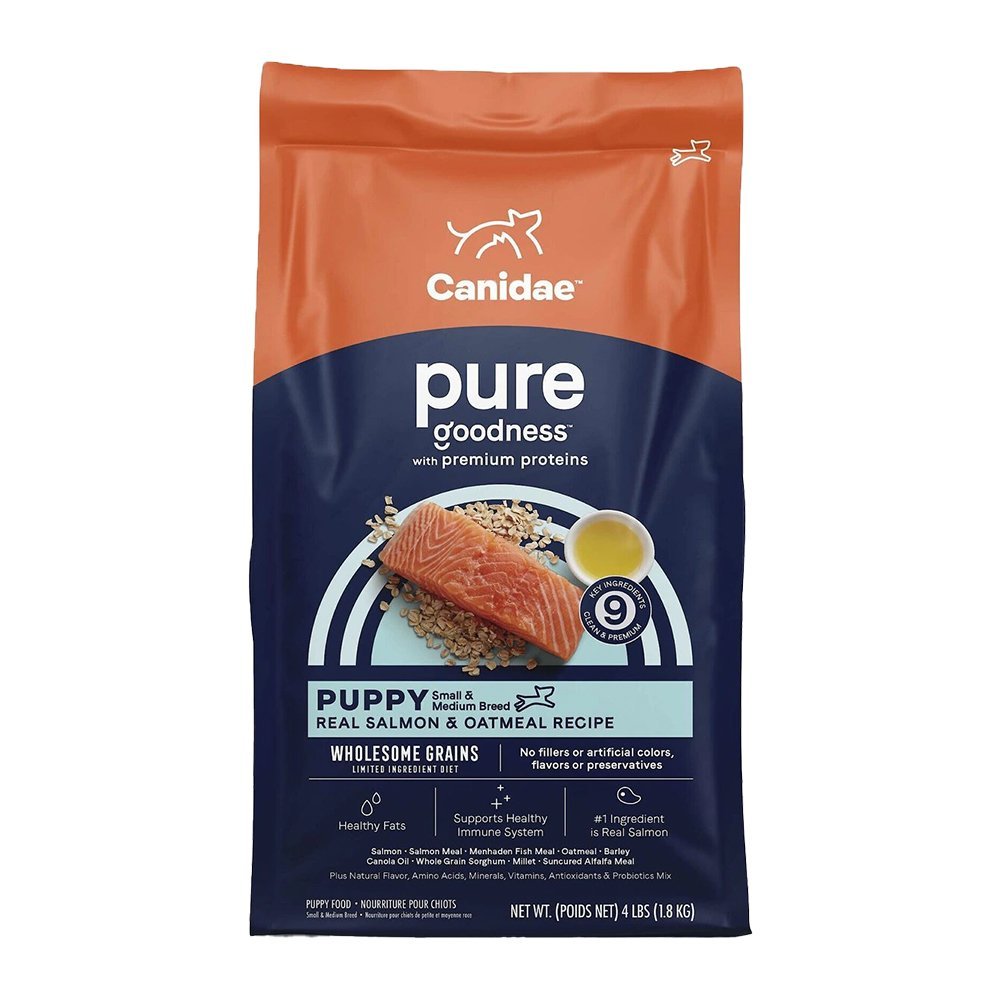 CANIDAE PURE Goodness Wholesome Grains Dry Puppy Food Salmon & Oatmeal 4-lb