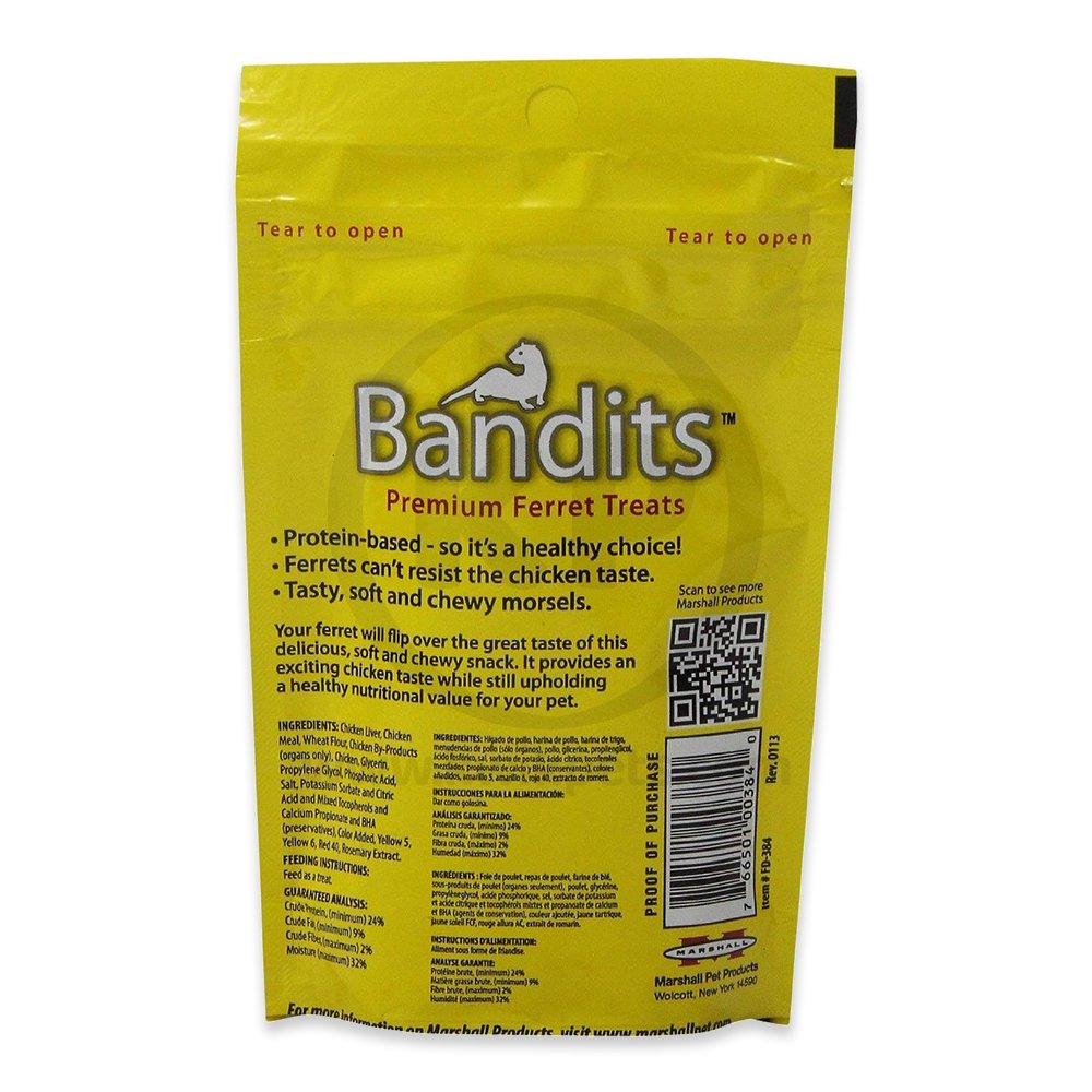 Marshall Pet Products Bandits Ferret Treat Original Chicken 3-oz