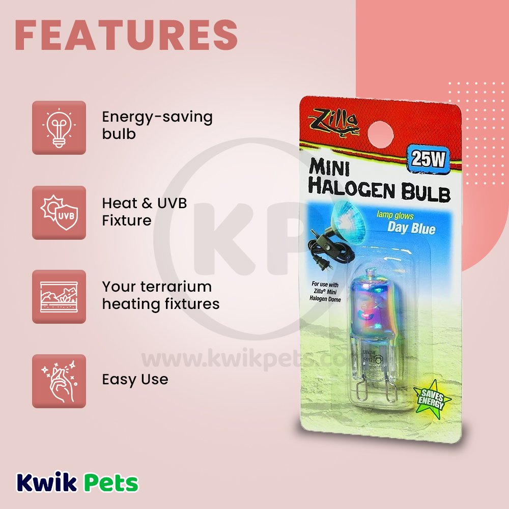 Zilla Day Blue Light & Heat Mini Halogen Bulb 25W