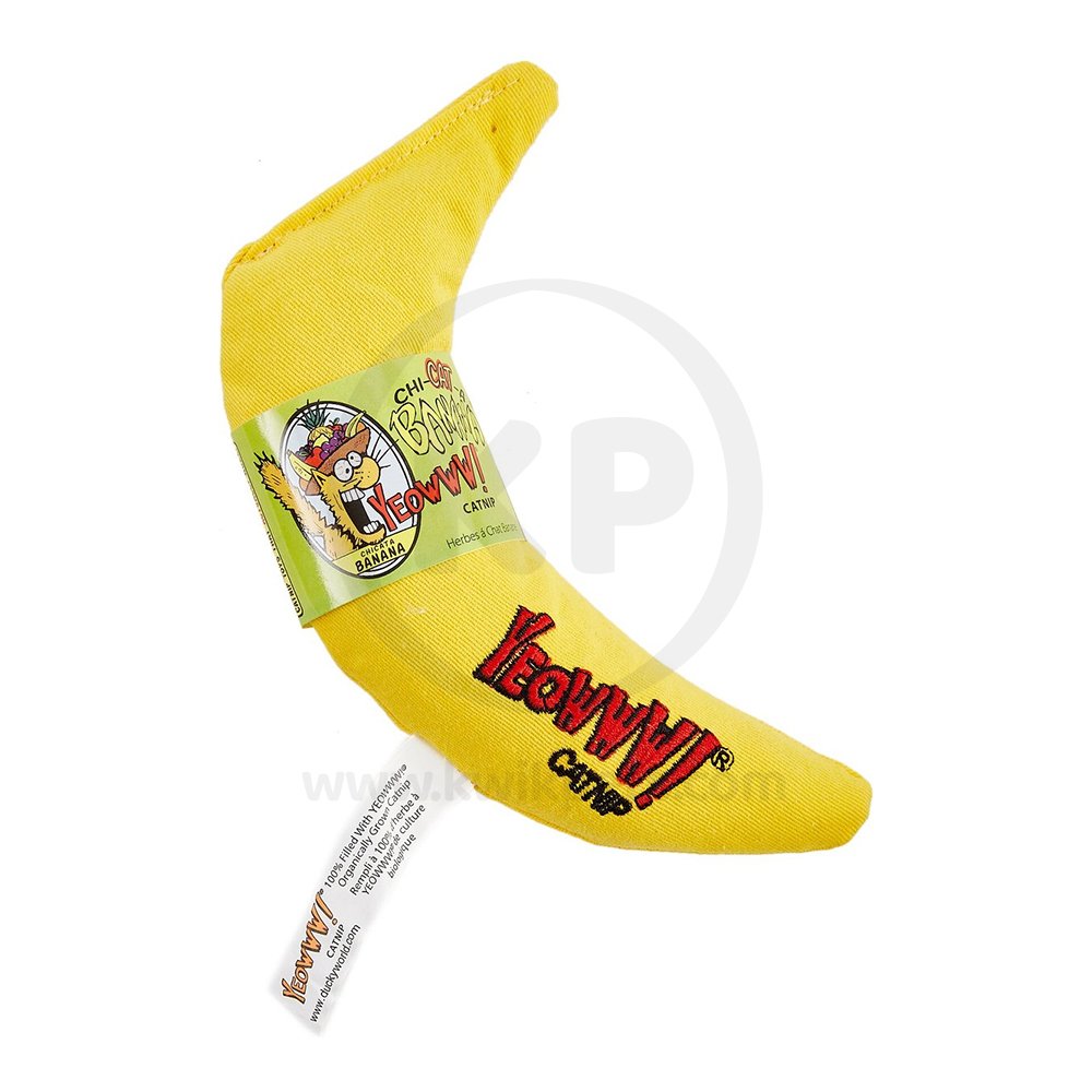 Yeowww! Banana Catnip Cat Toy Yellow 7-in