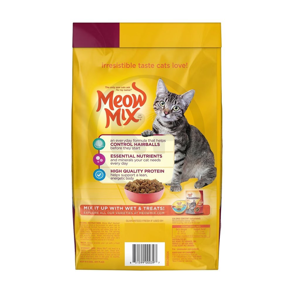 Meow Mix Hairball Control Dry Cat Food Chicken, Turkey, Salmon & Ocean Fish 3.15-lb