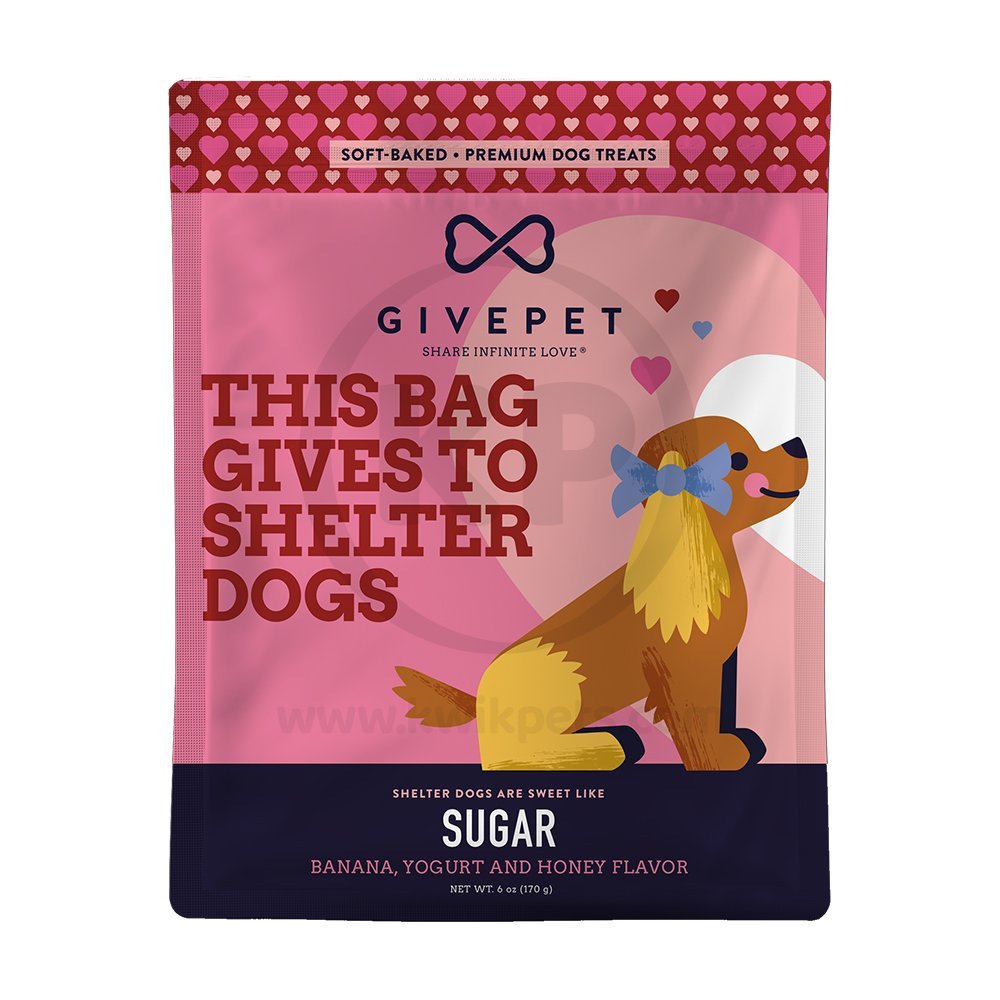 Givepet Sugar Soft-Baked Premium Dog Treats Banana, Yogurt & Honey 6-oz