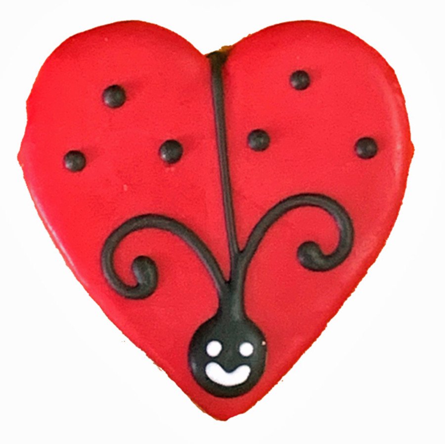 Pawsitively Gourmet Ladybug Heart Cookie Dog Treat Chicken Liver