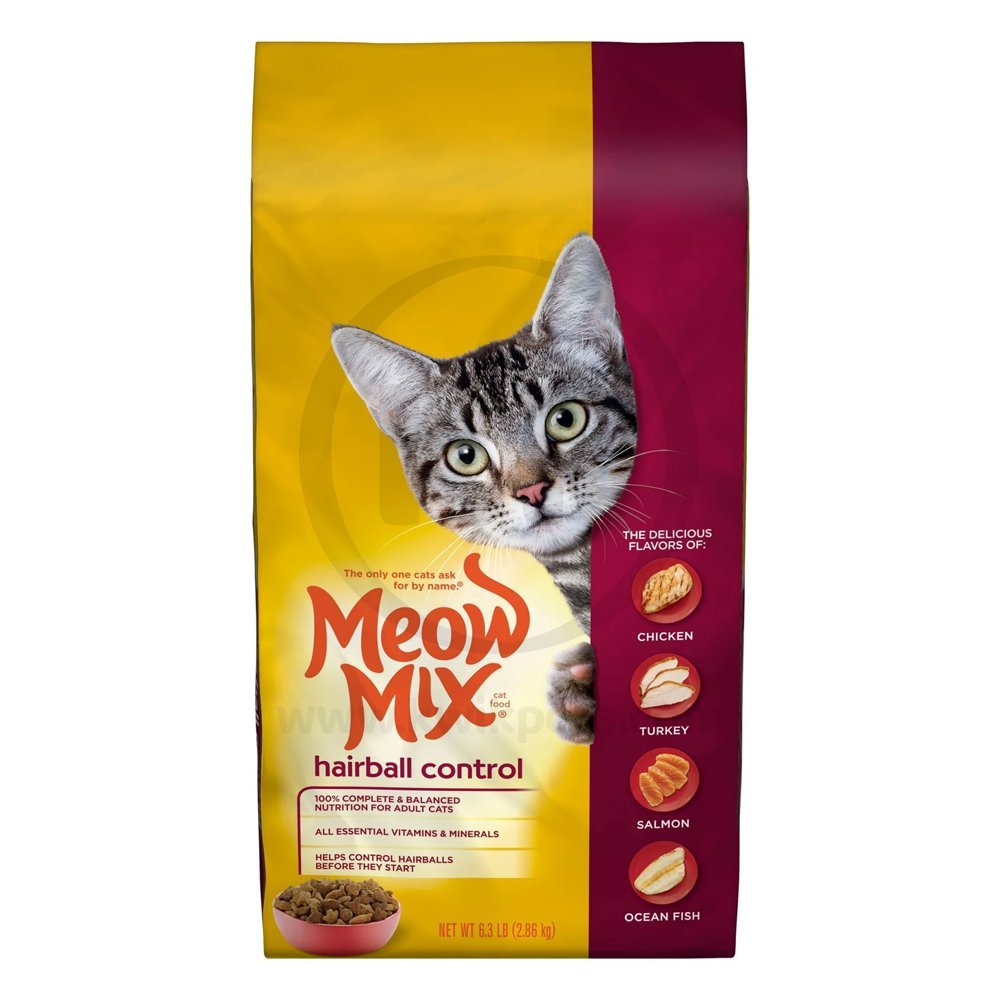 Meow Mix Hairball Control Dry Cat Food Chicken, Turkey, Salmon & Ocean Fish 6.3-lb