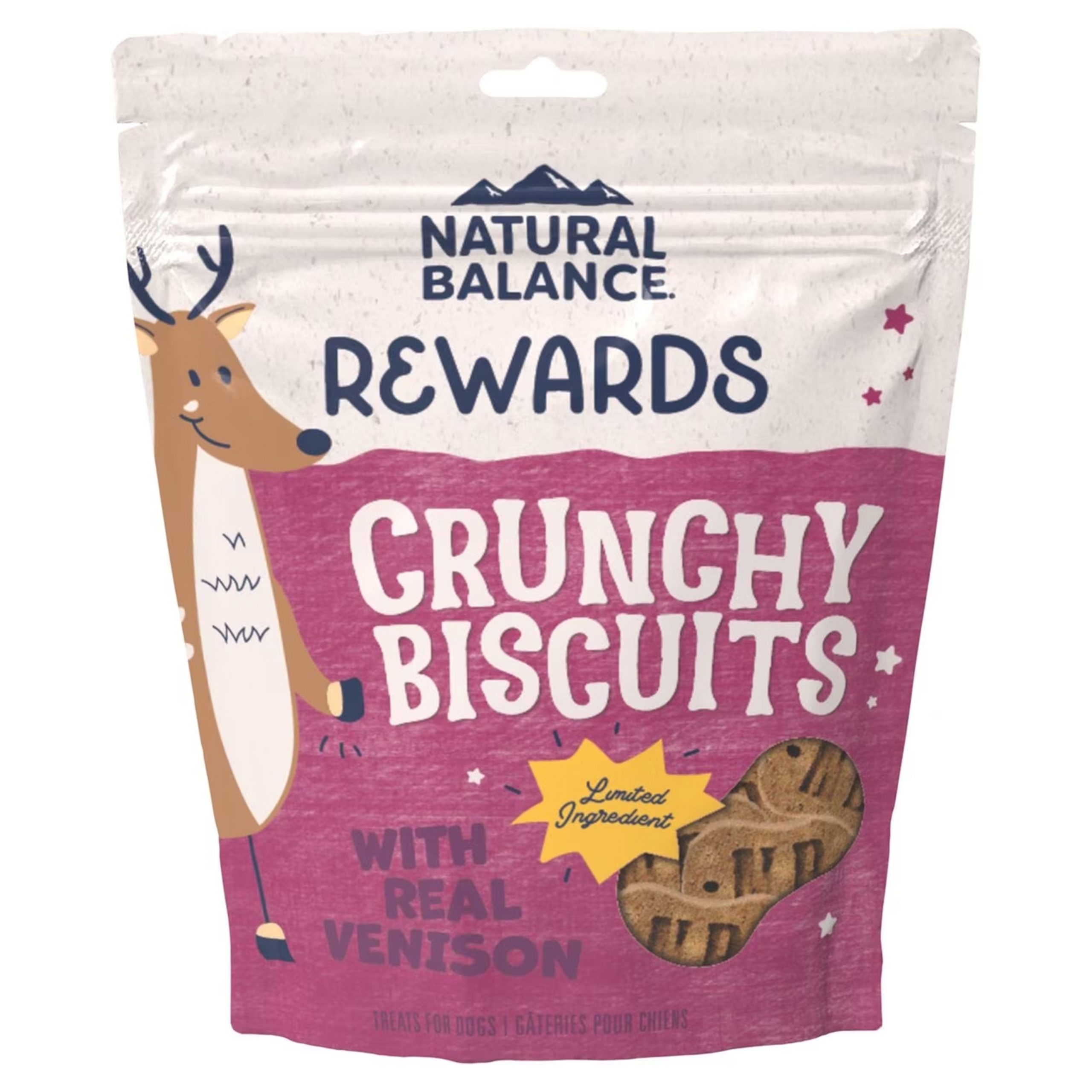 Natural Balance Pet Foods Rewards Crunchy Biscuits Dog Treats Venison 14-oz