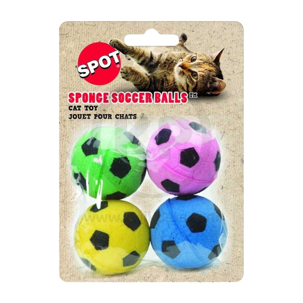 Ethical Pet Spot Sponge Soccer Balls Cat Toy 4 Count