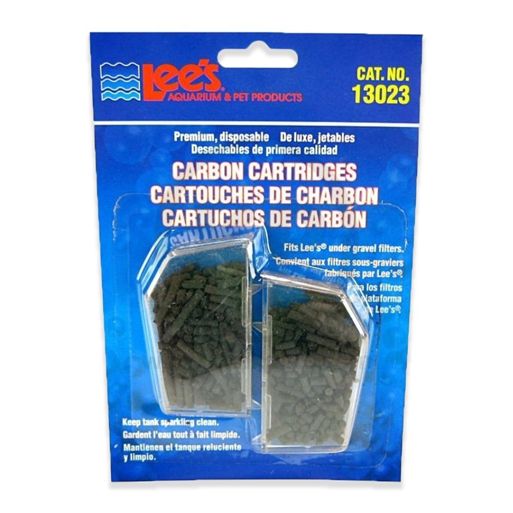 Lee’s Aquarium & Pet Products Premium Disposable Carbon Cartridges for Under Gravel Filters 2 Count