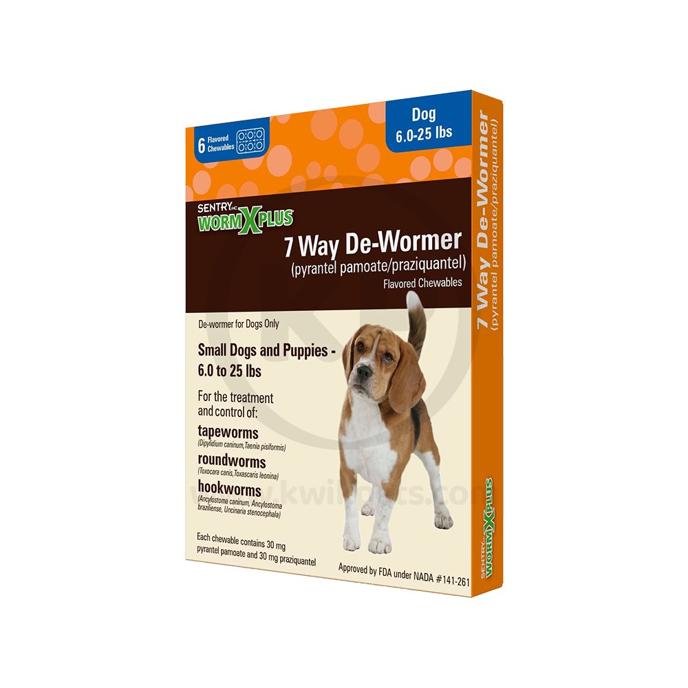 Sentry Worm X Plus 7 Way De-Wormer for Small Dogs 6 Count