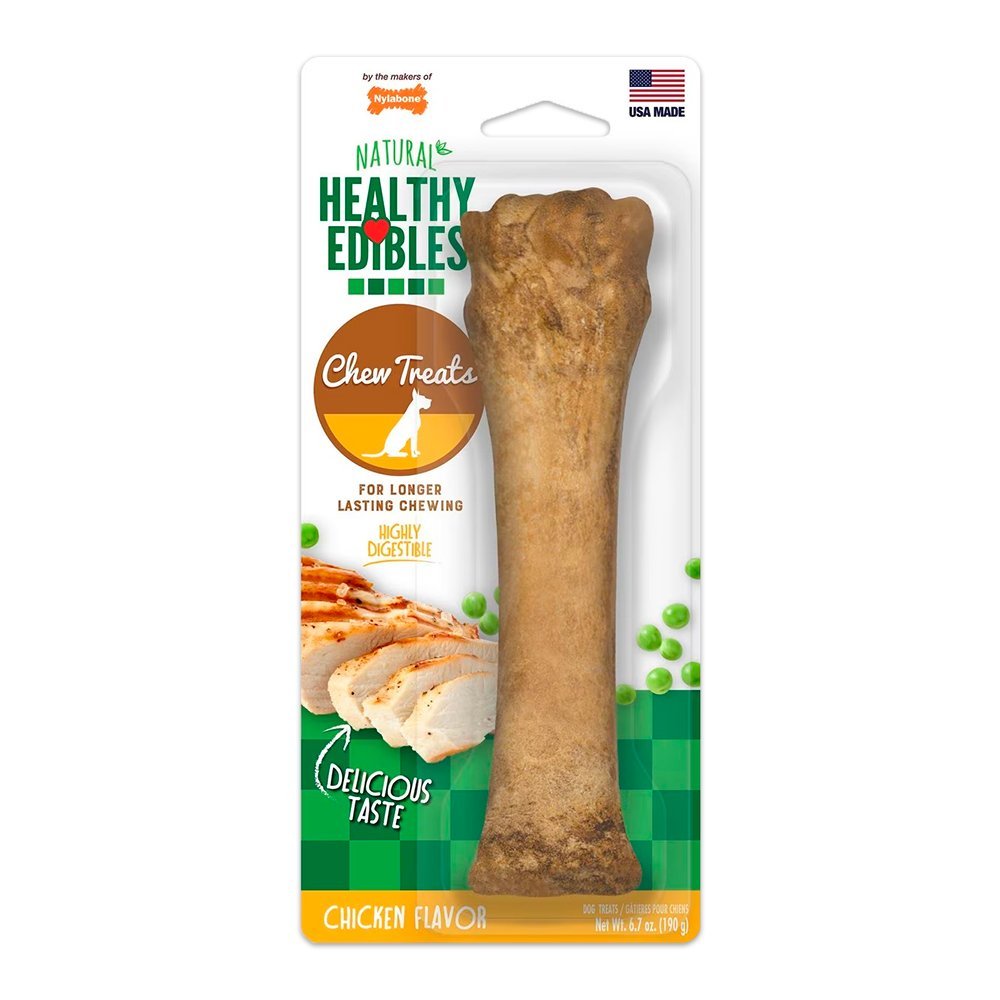 Nylabone Healthy Edibles All-Natural Long Lasting Dog Chew Treats Chicken XL/Souper – 50+ lbs