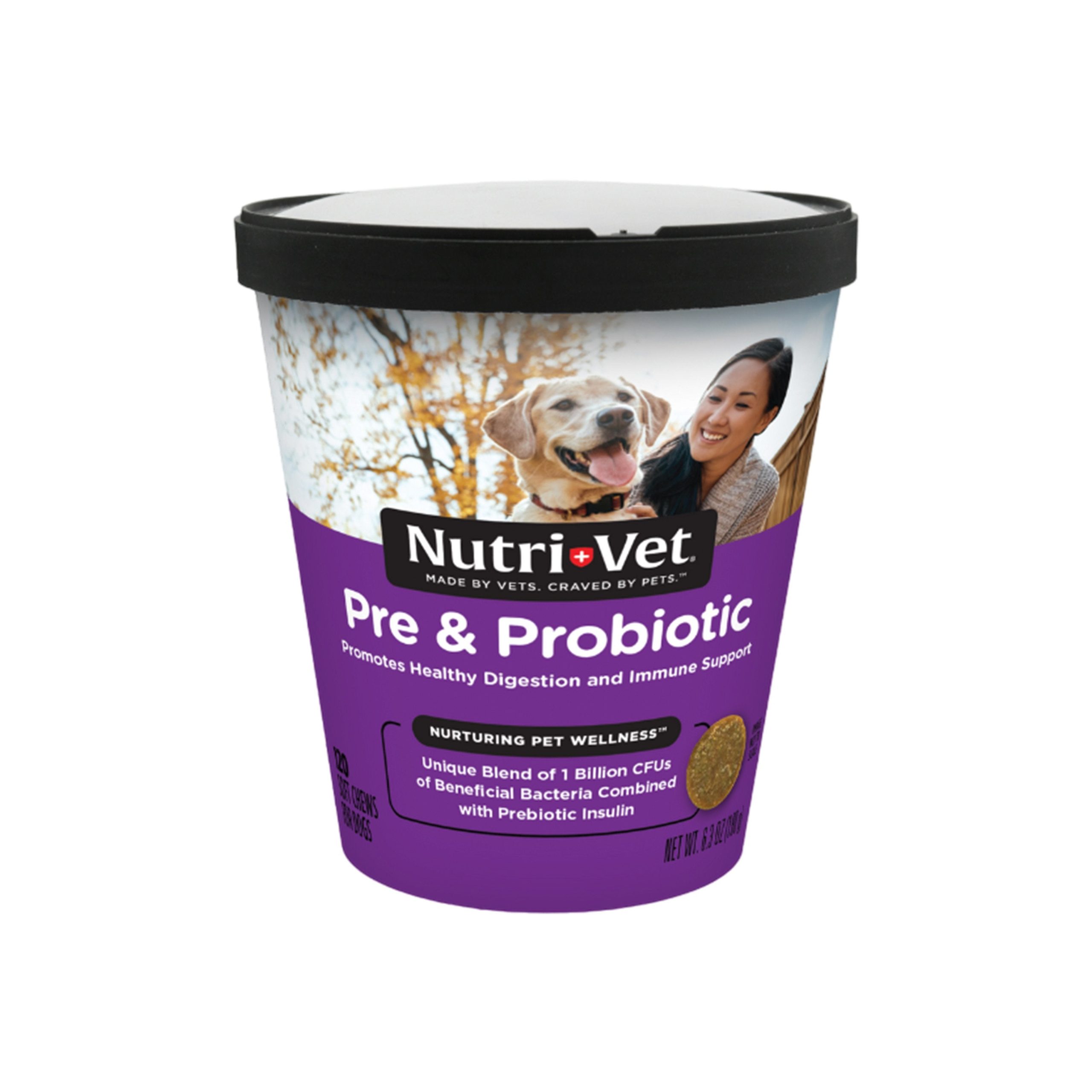 Nutri-Vet Pre & Probiotics Soft Chews for Dogs 120 Count