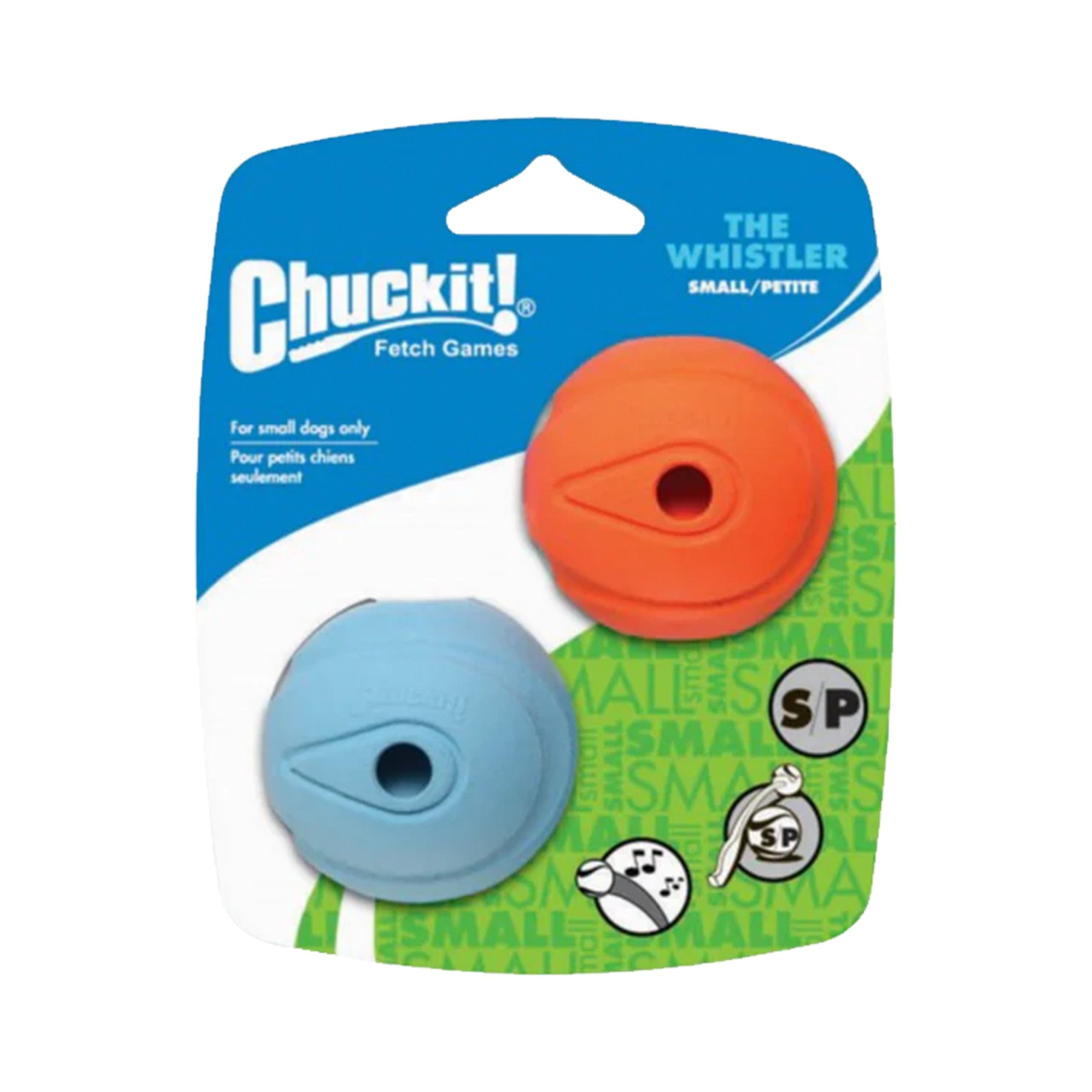 Chuckit! The Whistler Ball Dog Toy Small 2pk