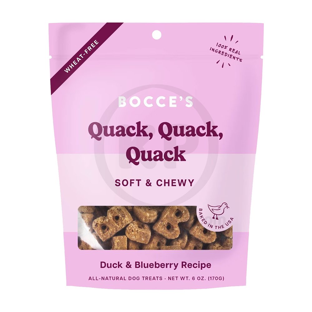 Bocce’s Bakery Quack Quack Quack Soft & Chewy Dog Treats Duck & Blueberry 6-oz