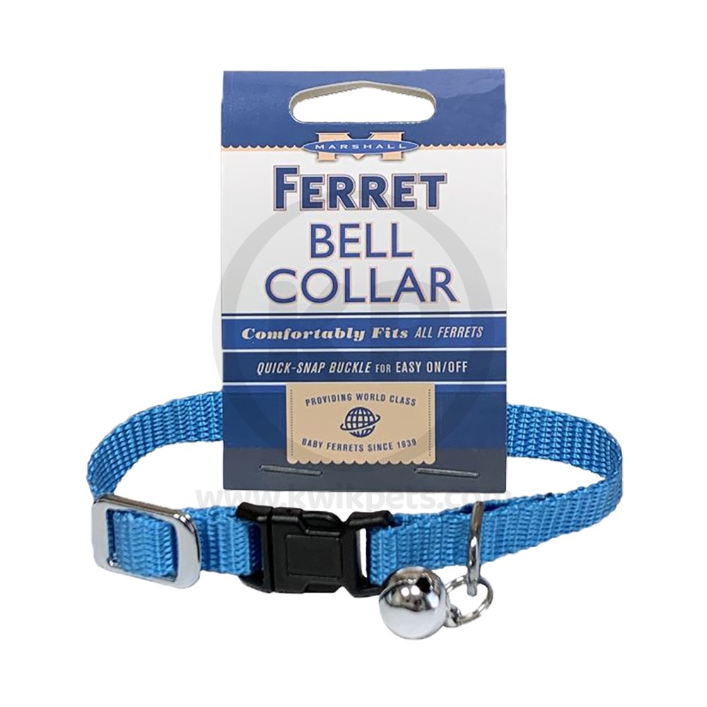 Marshall Pet Products Ferret Bell Collar Blue 3/8-in