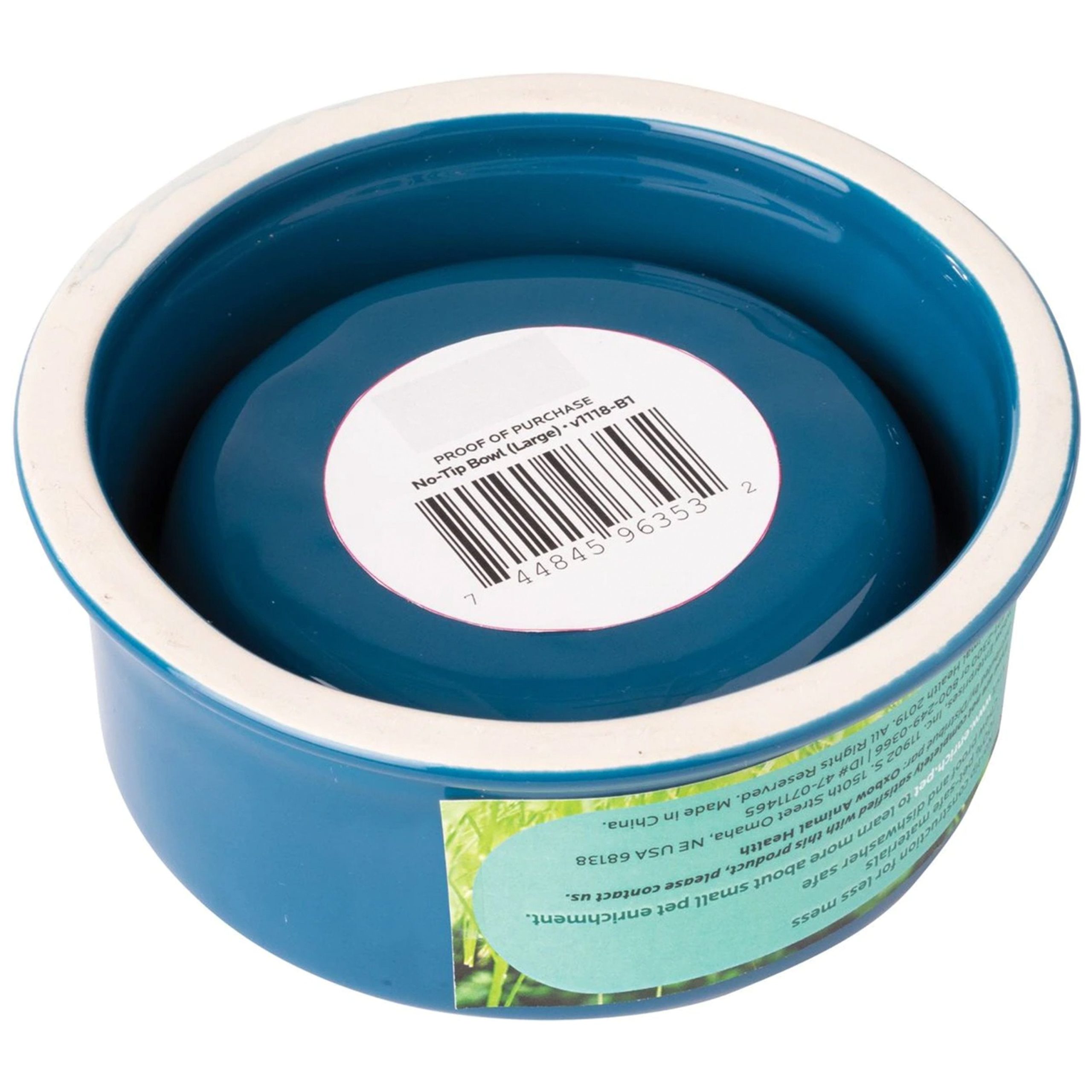 Oxbow Animal Health Enriched Life No-Tip Small Animal Bowl Blue Large