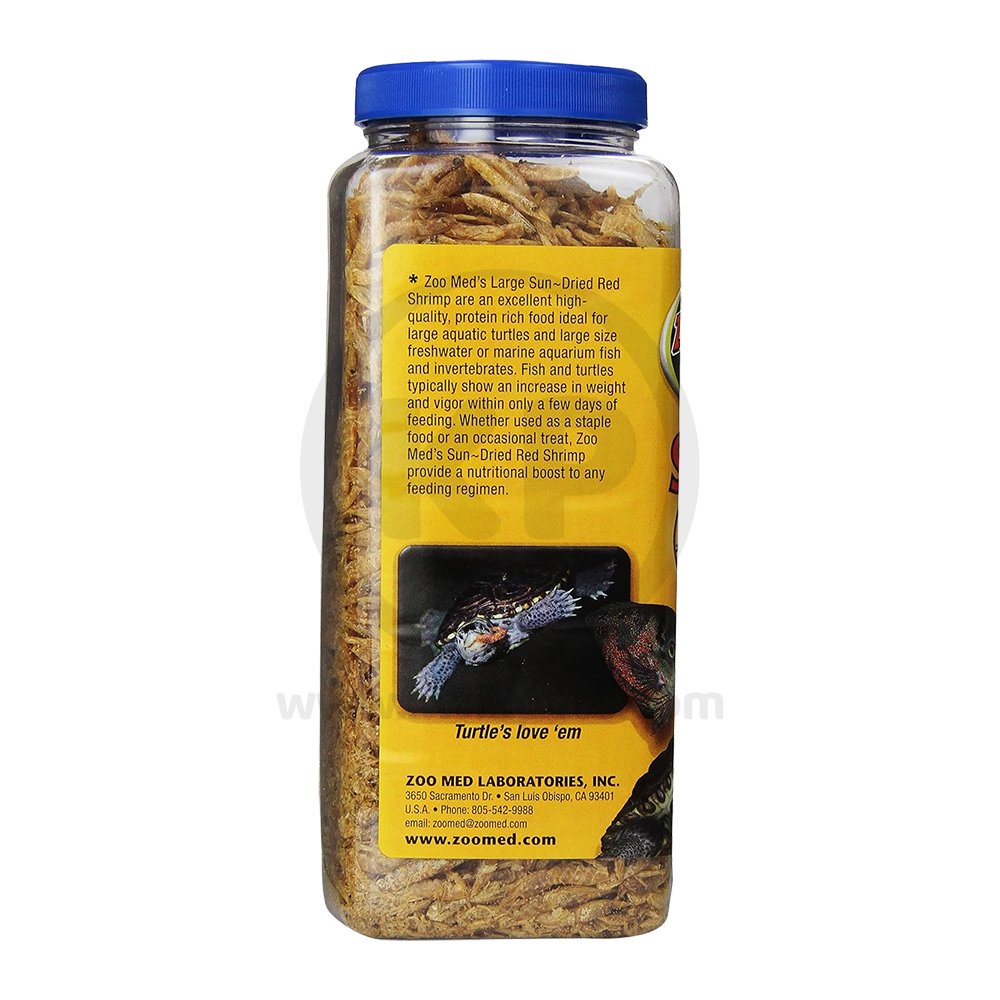 Zoo Med Sun-Dried Large Red Shrimp Reptile Food 5-oz