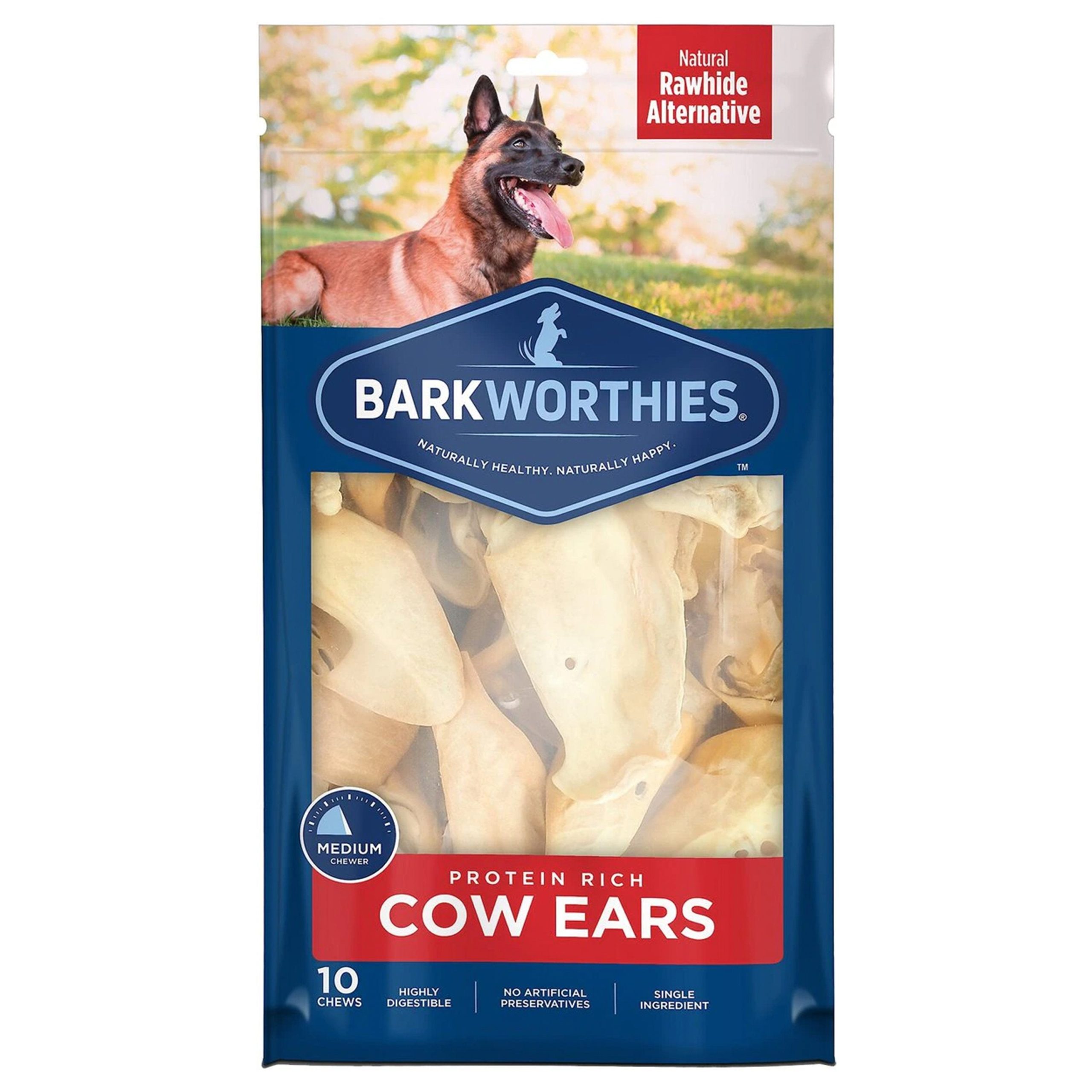 Barkworthies Cow Ears Dog Chews 10 Count