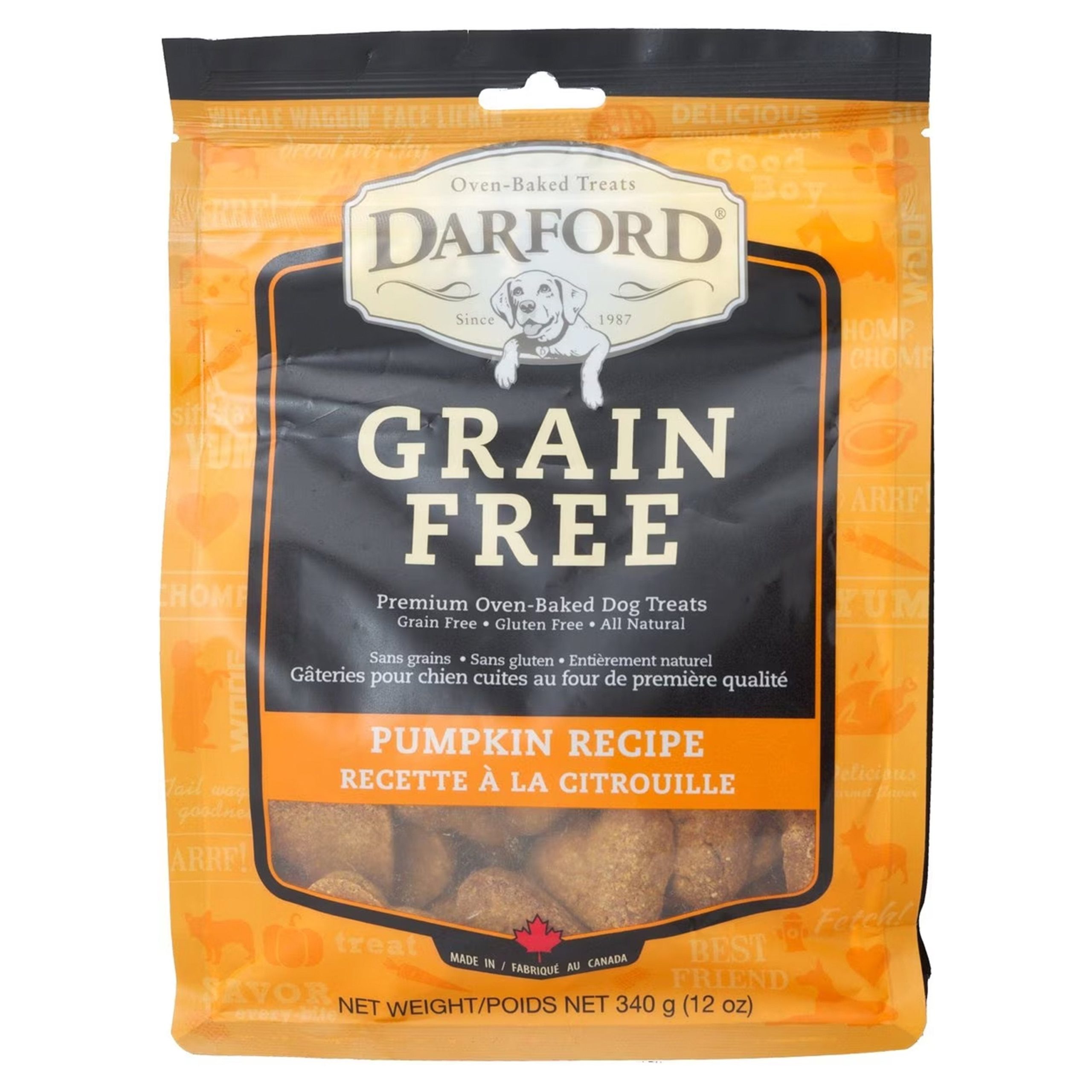 Darford Grain Free Biscuits Pumpkin Recipe Dog Treats Regular 12-oz