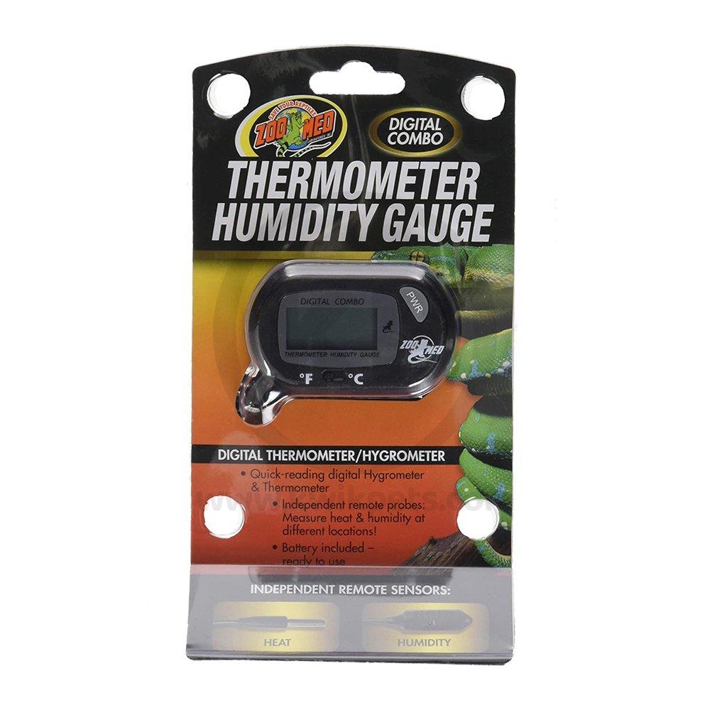 Zoo Med Black Digital Combo Thermometer Humidity Gauge