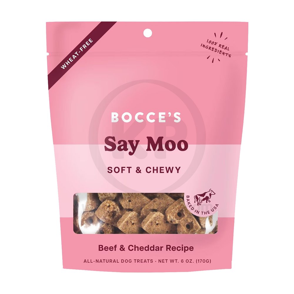 Bocce’s Bakery Say Moo Soft & Chewy Dog Treats Beed & Cheddar 6-oz