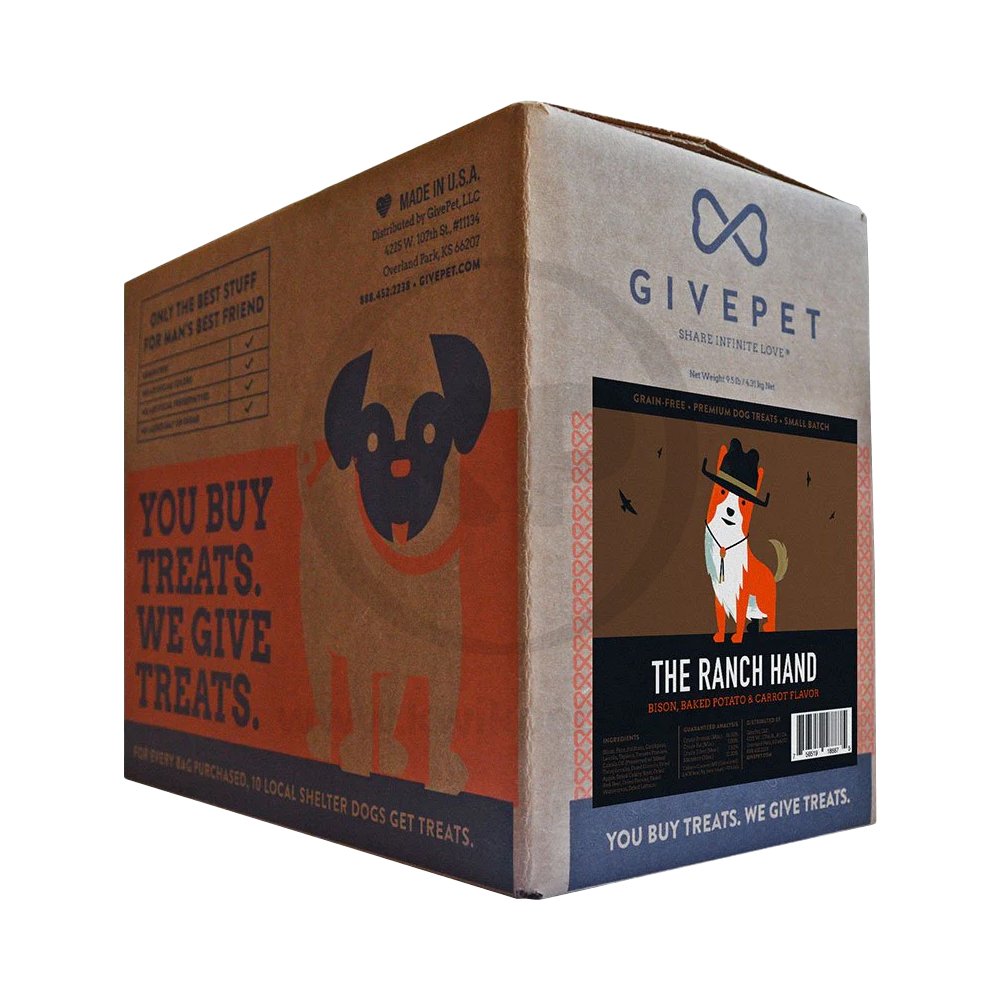 Givepet The Ranch Hand Grain-Free Premium Dog Treats Bison, Baked Potato & Carrot 9.5-lb Bulk