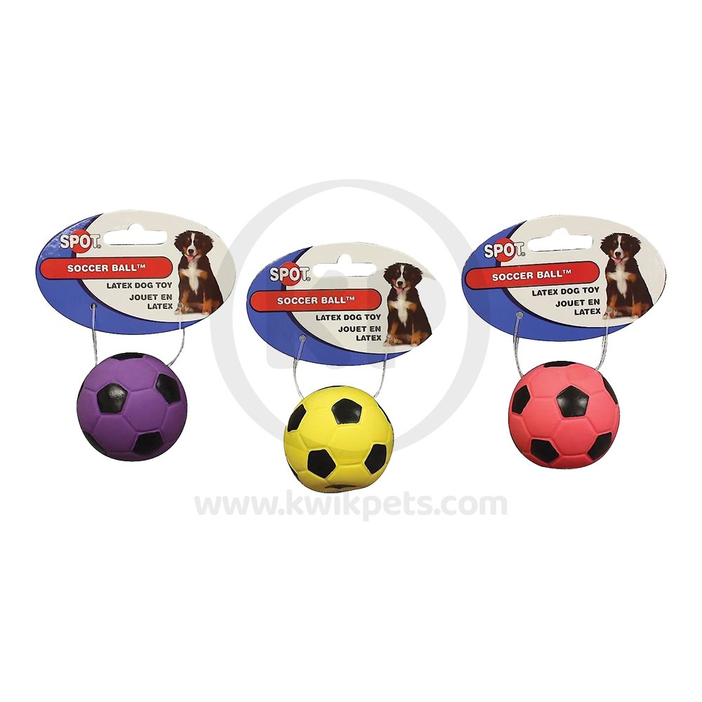 Ethical Pet Spot Latex Soccer Ball Dog Toy Assorted 2-in