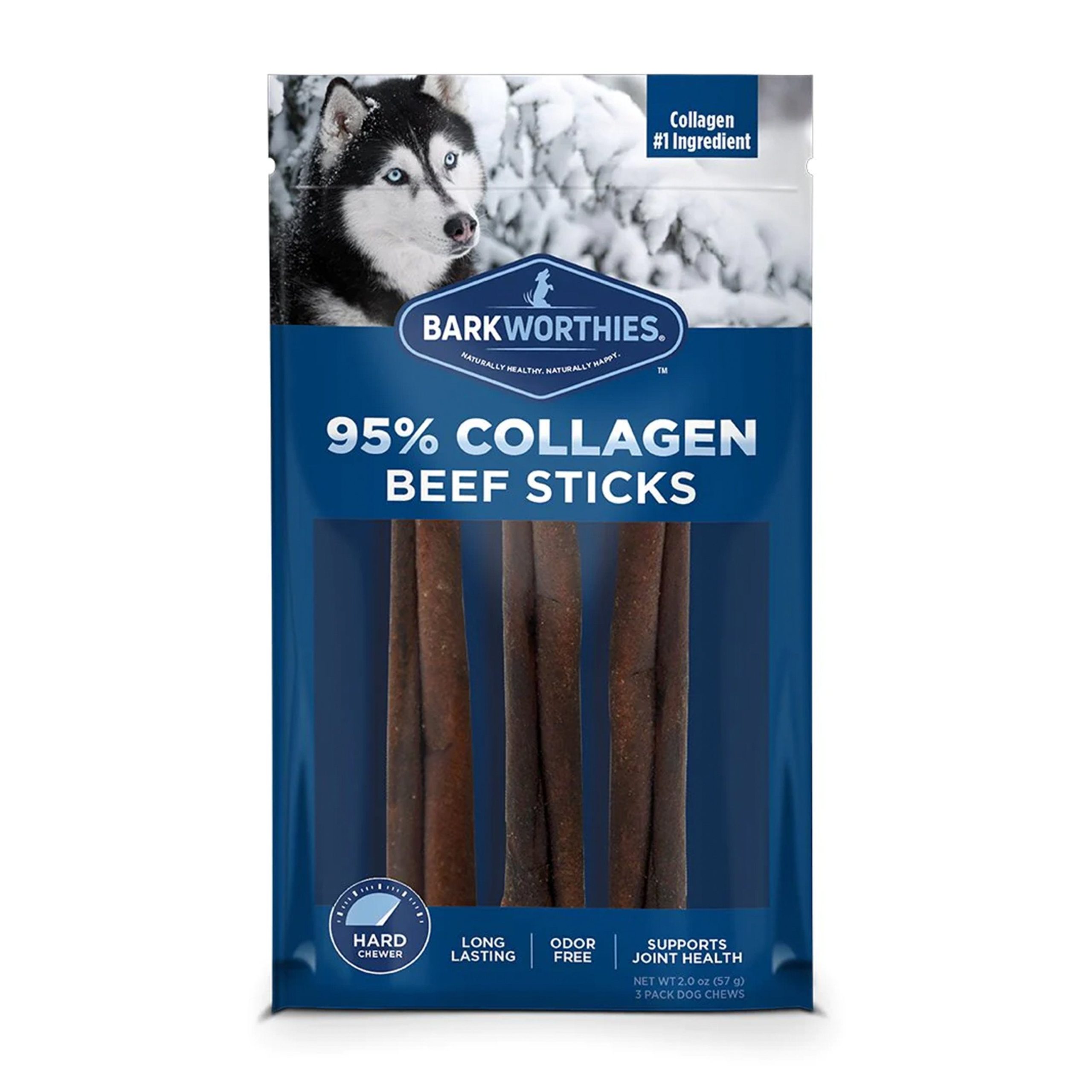 Barkworthies 6″ Beef Collagen Daily Health Boost Dog Sticks 3 Count 2-oz