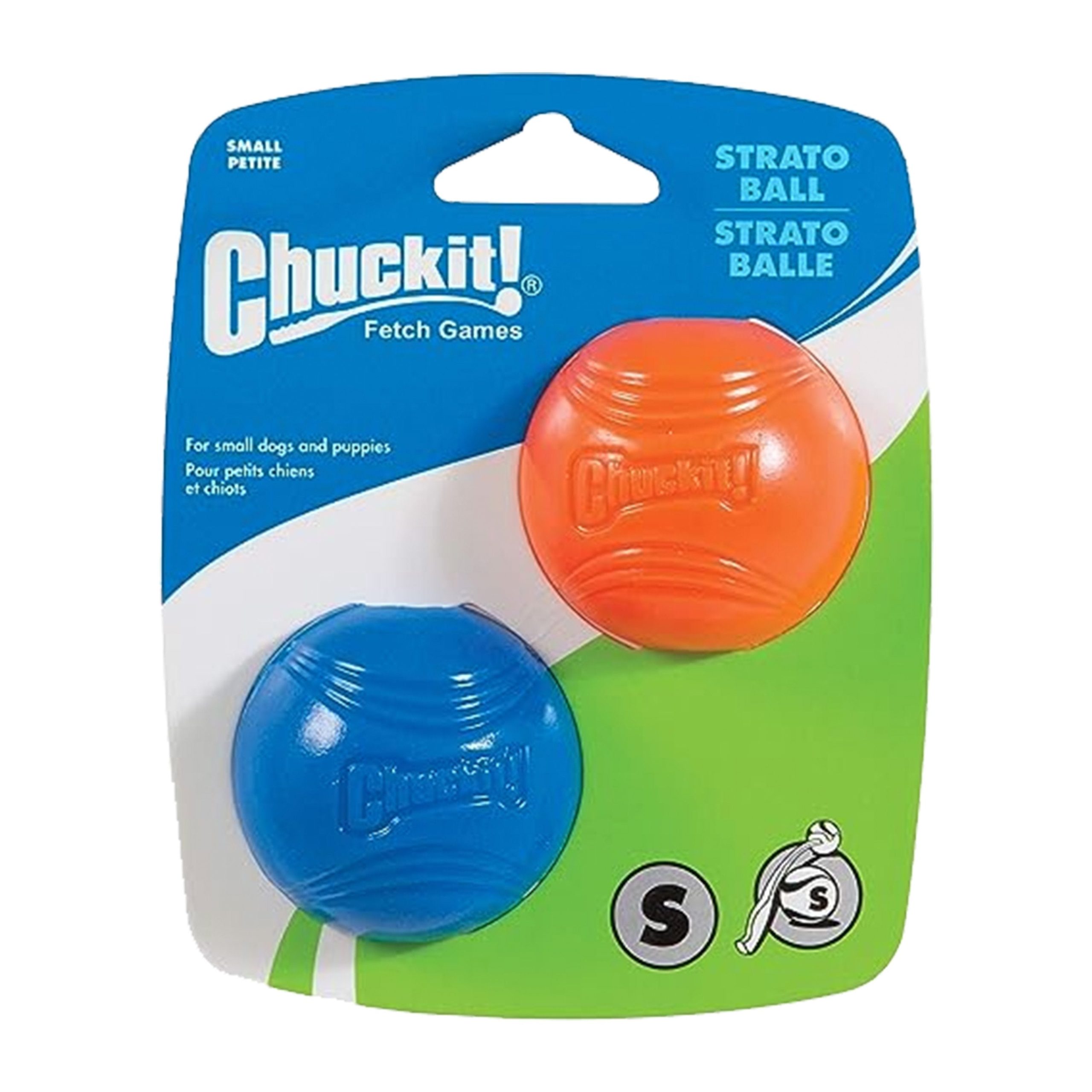 Chuckit! Strato Ball Dog Toy Blue & Orange Small 2 Count