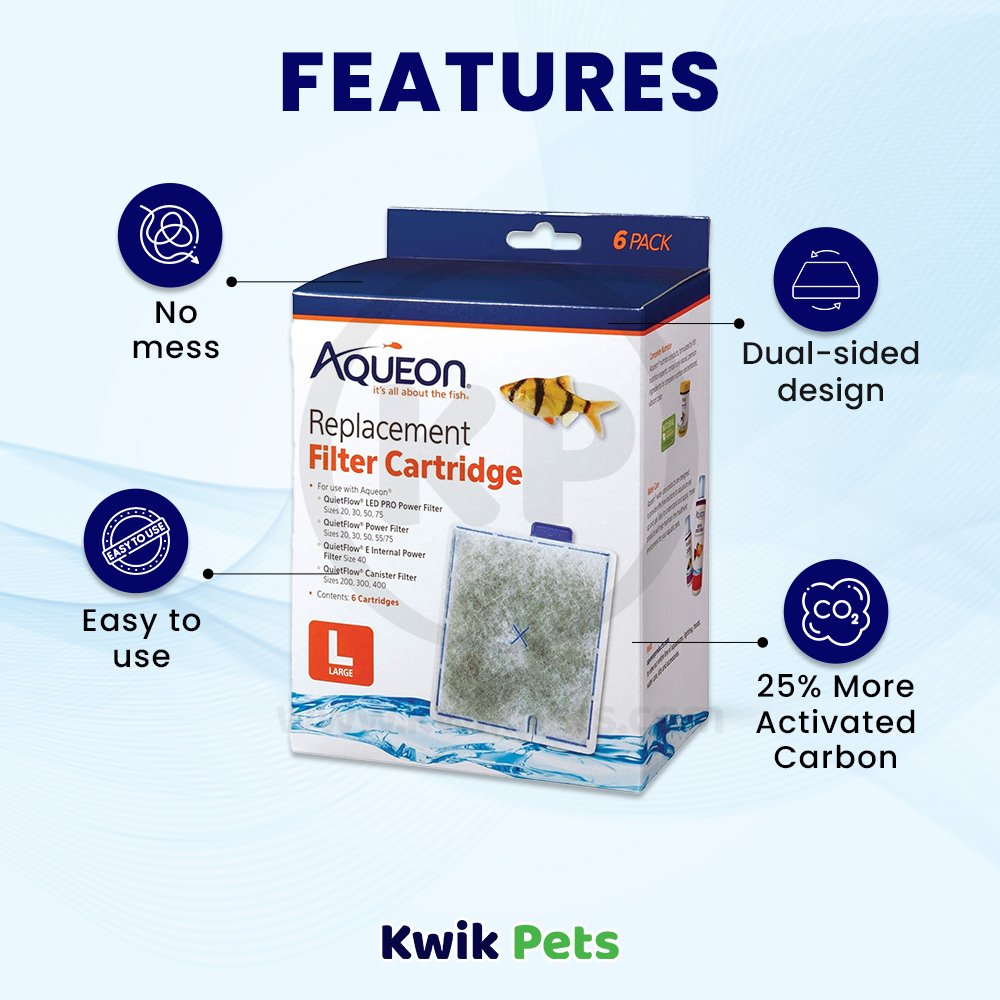 Aqueon Replacement Filter Cartridges 6 Count Large