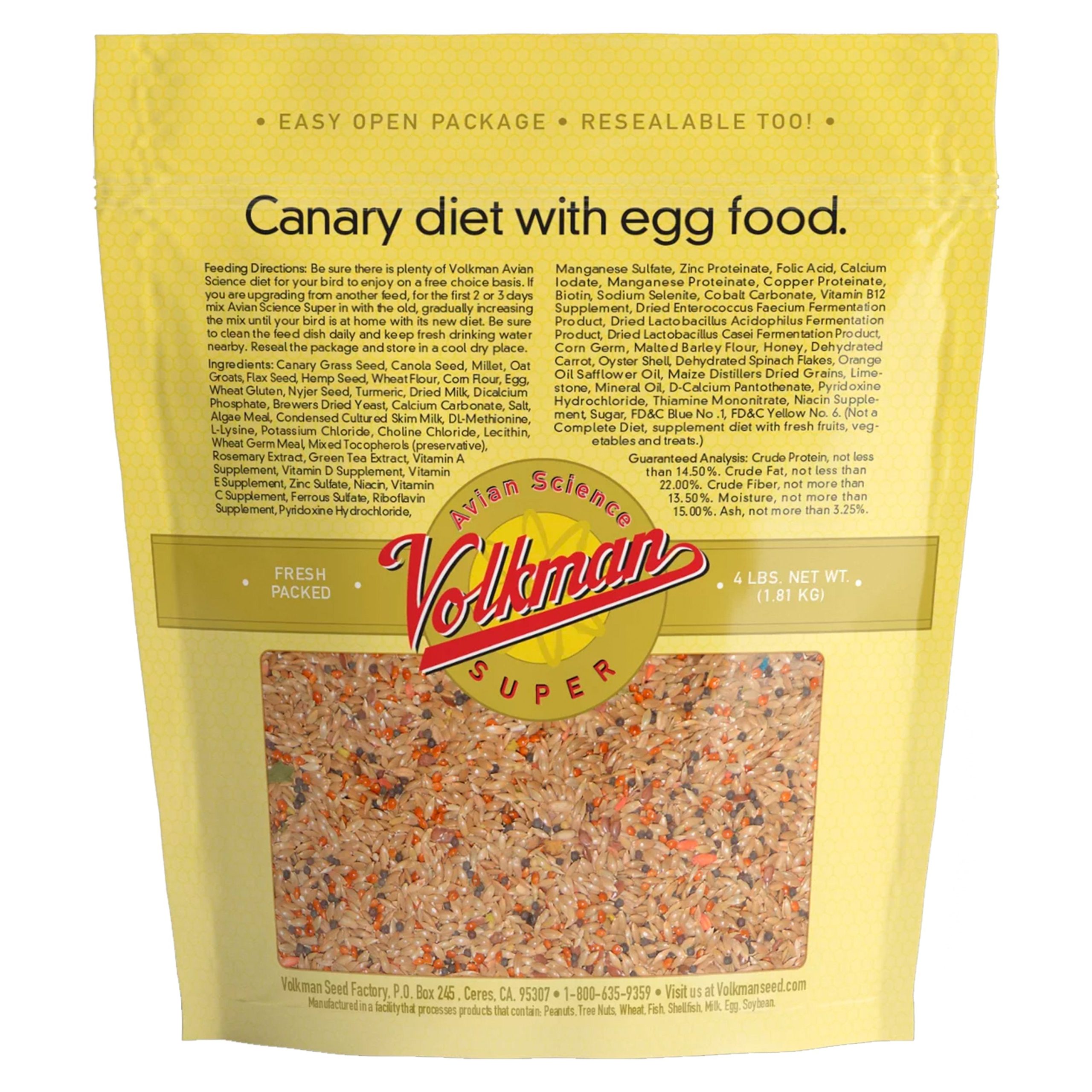 Volkman Seed Company Avian Science Super Canary Bird Treat 4-lb