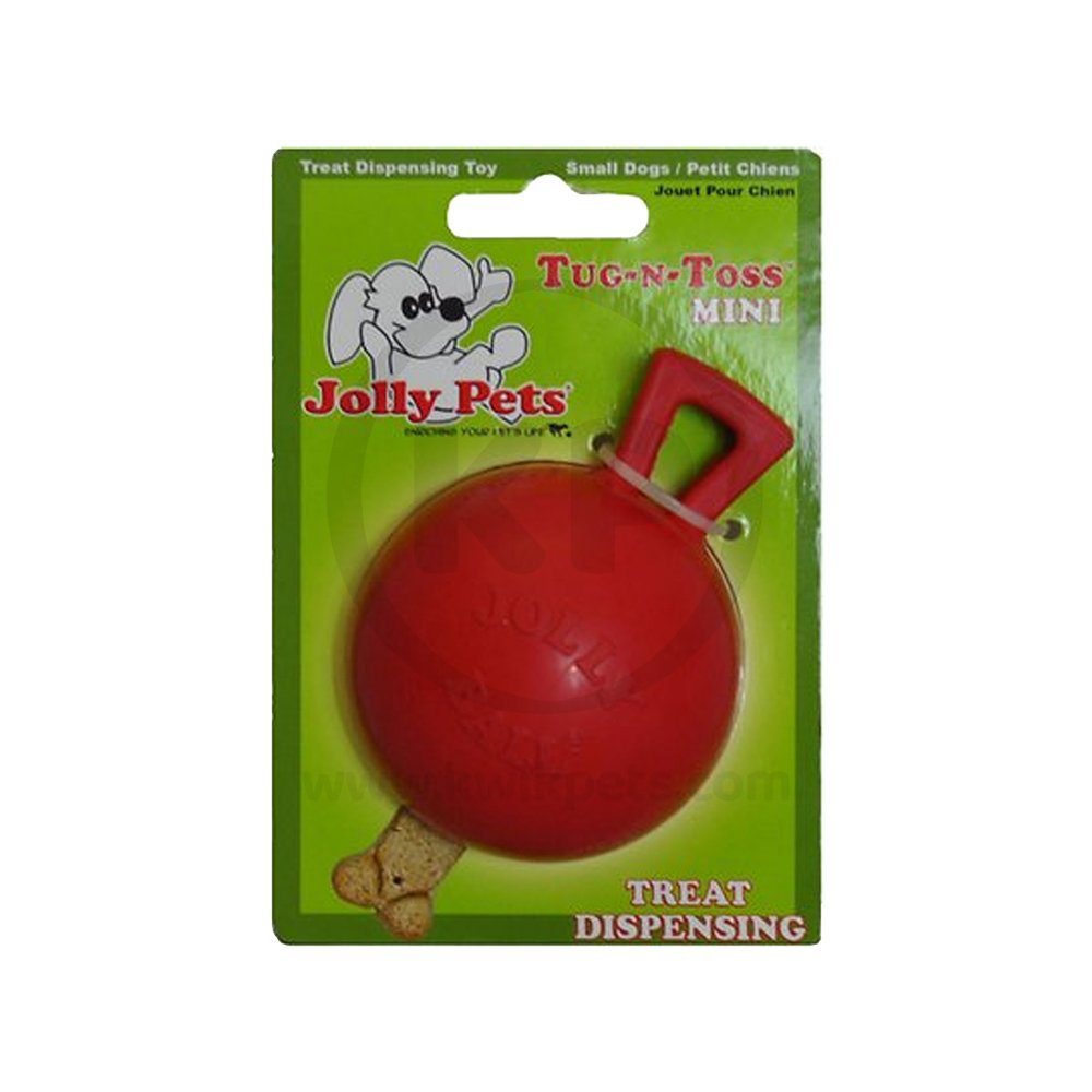 Jolly Pet Tug-n-Toss Mini Dog Toy Red Large 4-in