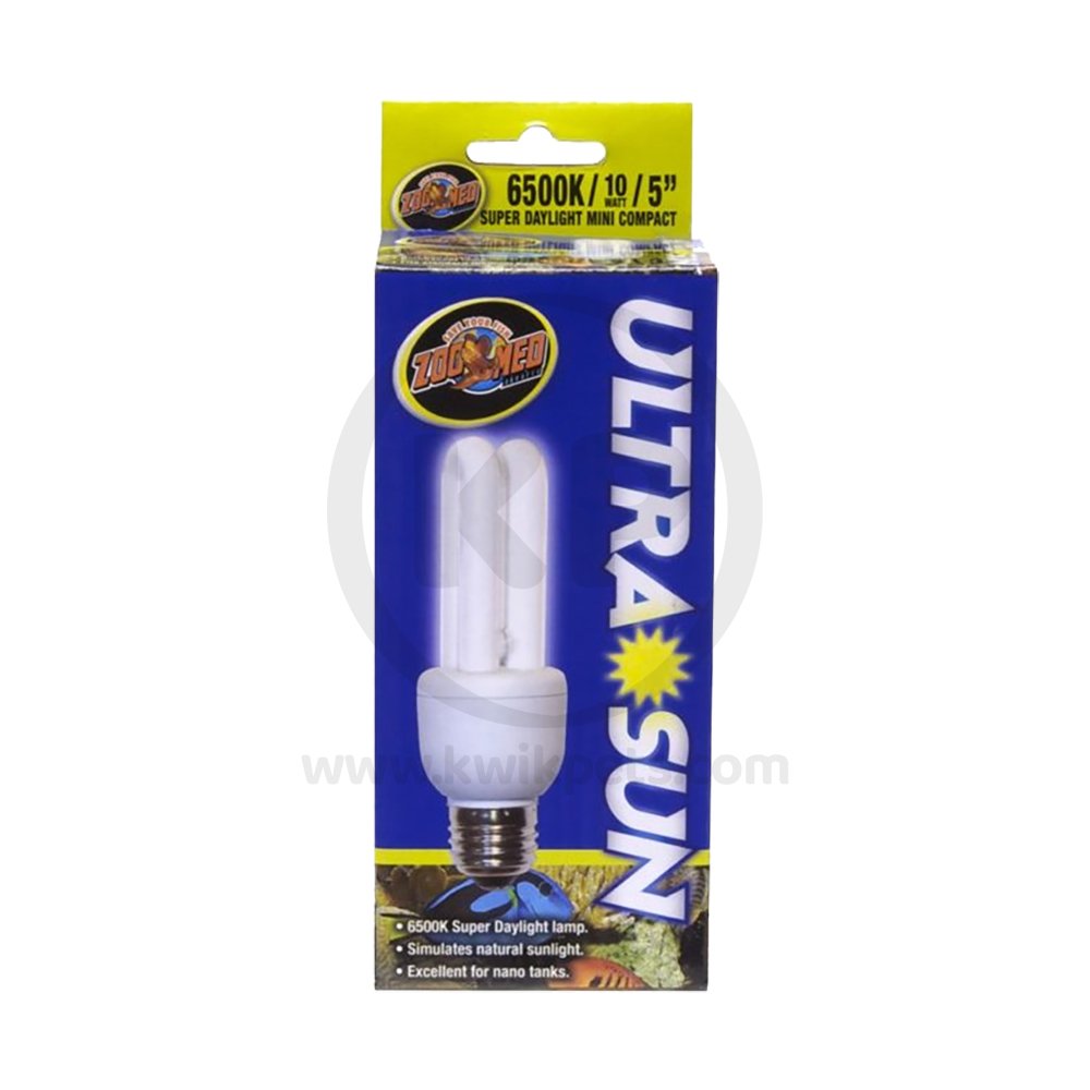 Zoo Med Ultra Sun Super Daylight Mini Compact Fluorescent Lamp White 5-in