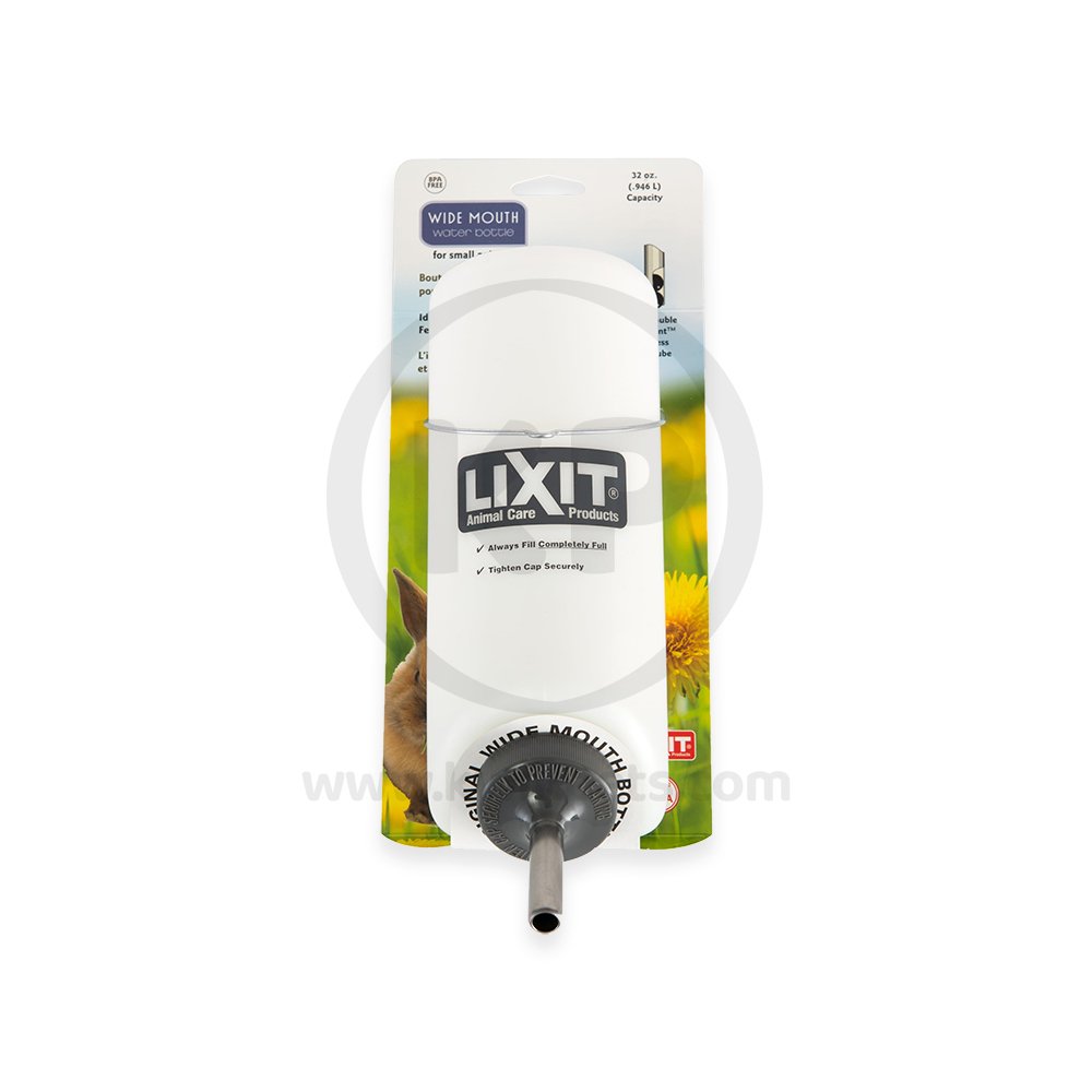 Lixit Opaque Wide Mouth Water Bottle for Small Animals White Purple 32-oz