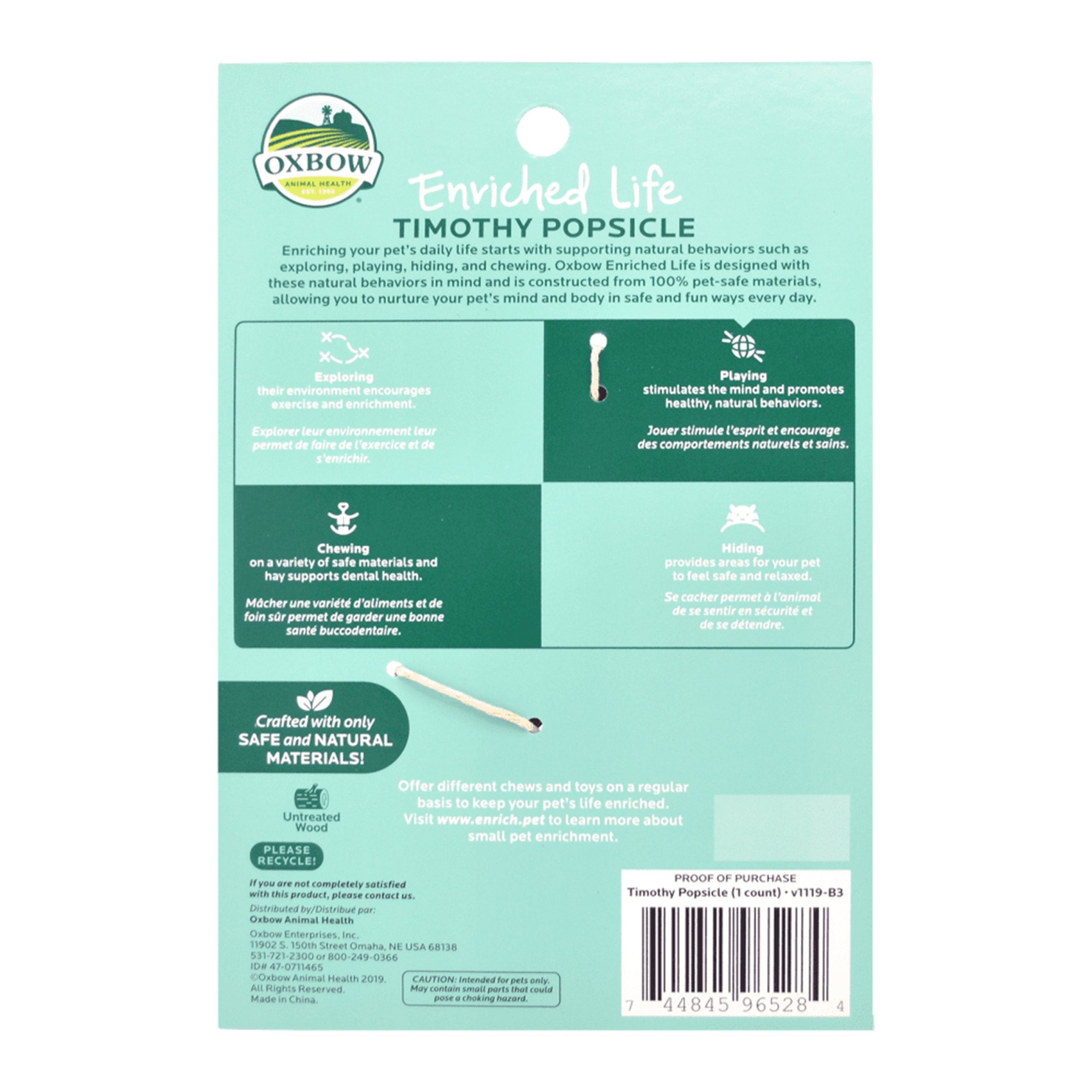 Oxbow Animal Health Enriched Life Timothy Popsicle Small Animal Chew