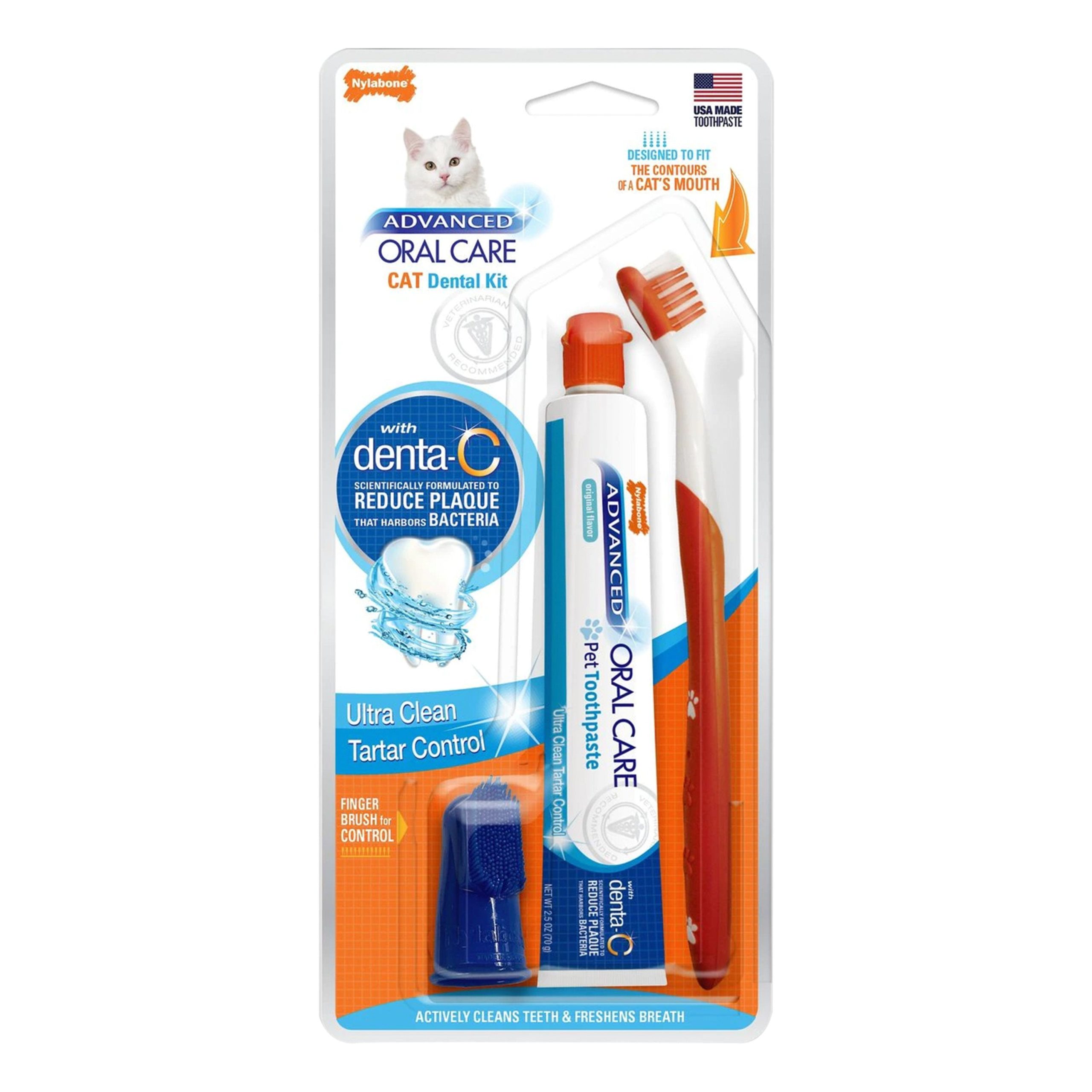 Nylabone Advanced Oral Care Cat Dental Kit Original 2.5-oz 3 Count